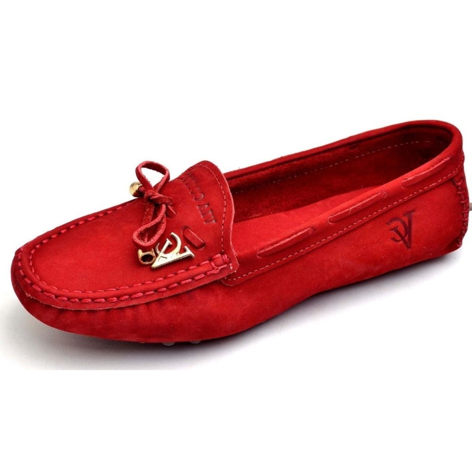Mocassim Feminino Drive em Couro Vermelho