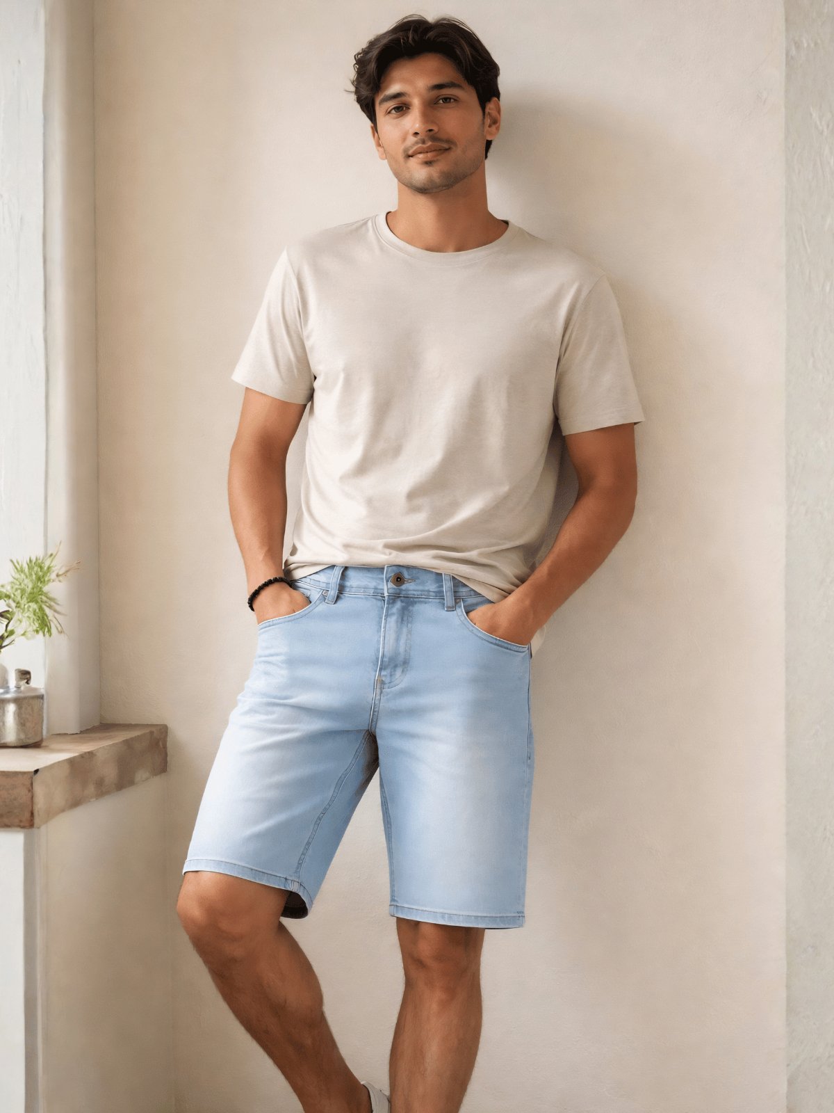 Bermuda Masculina Jeans Reta Hangar
