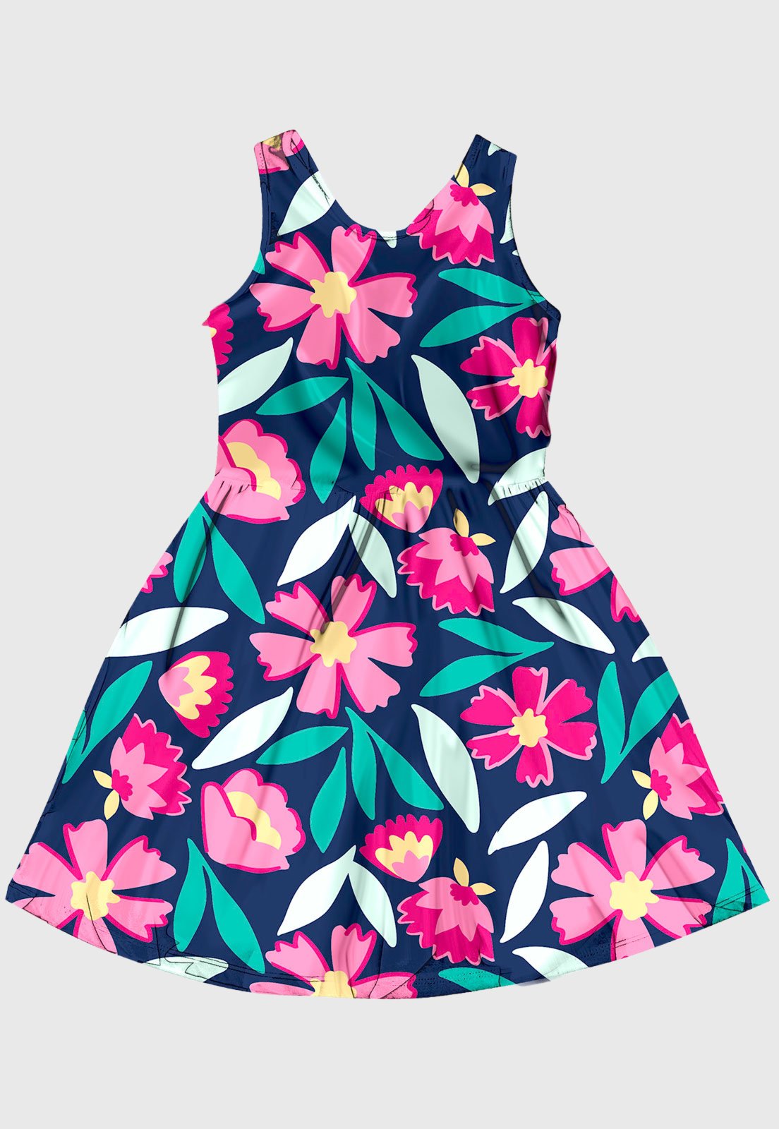 Infantil - Vestido Kyly Estampado Floral Azul