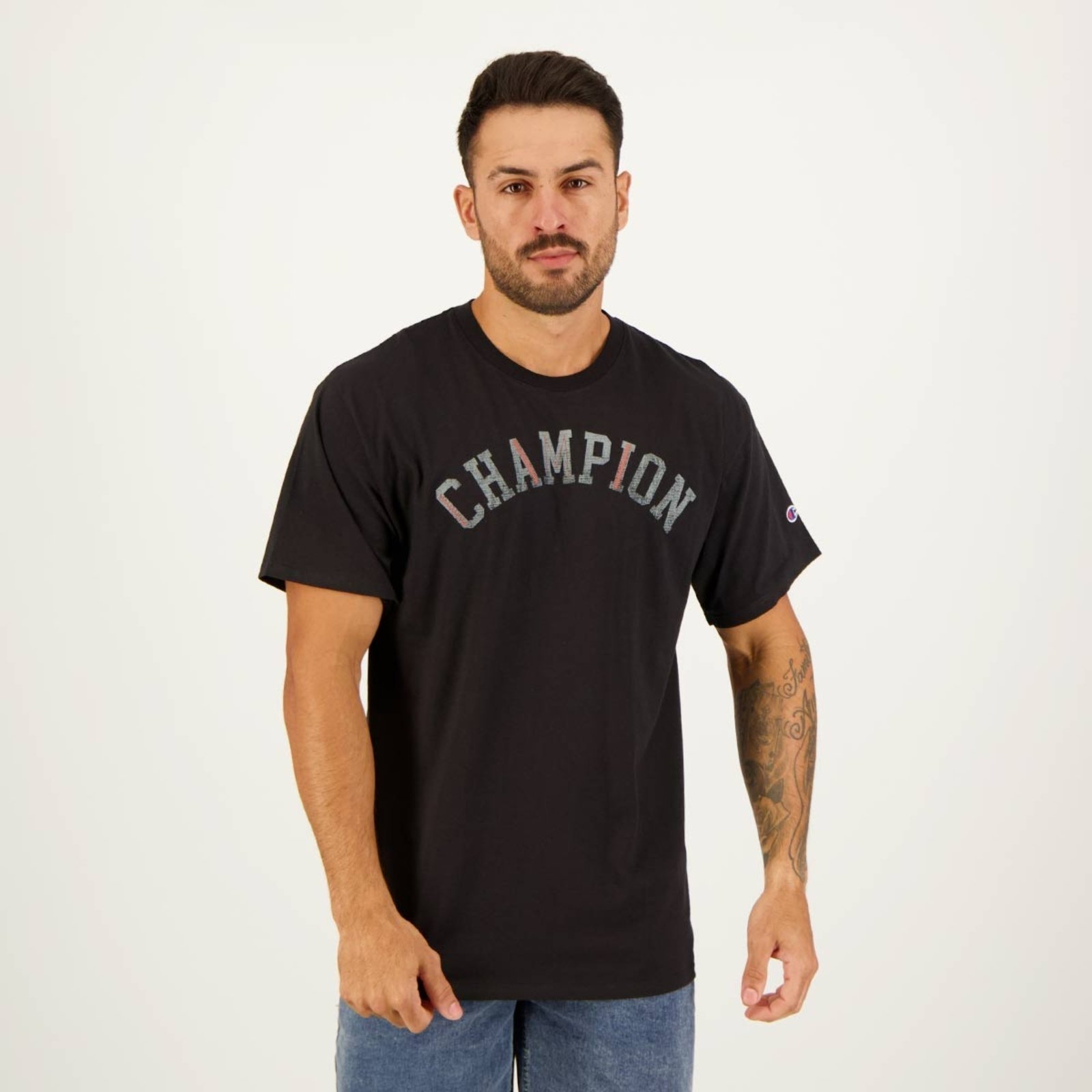 Vista 2 Camiseta Champion Letters Preta preto Champion preto