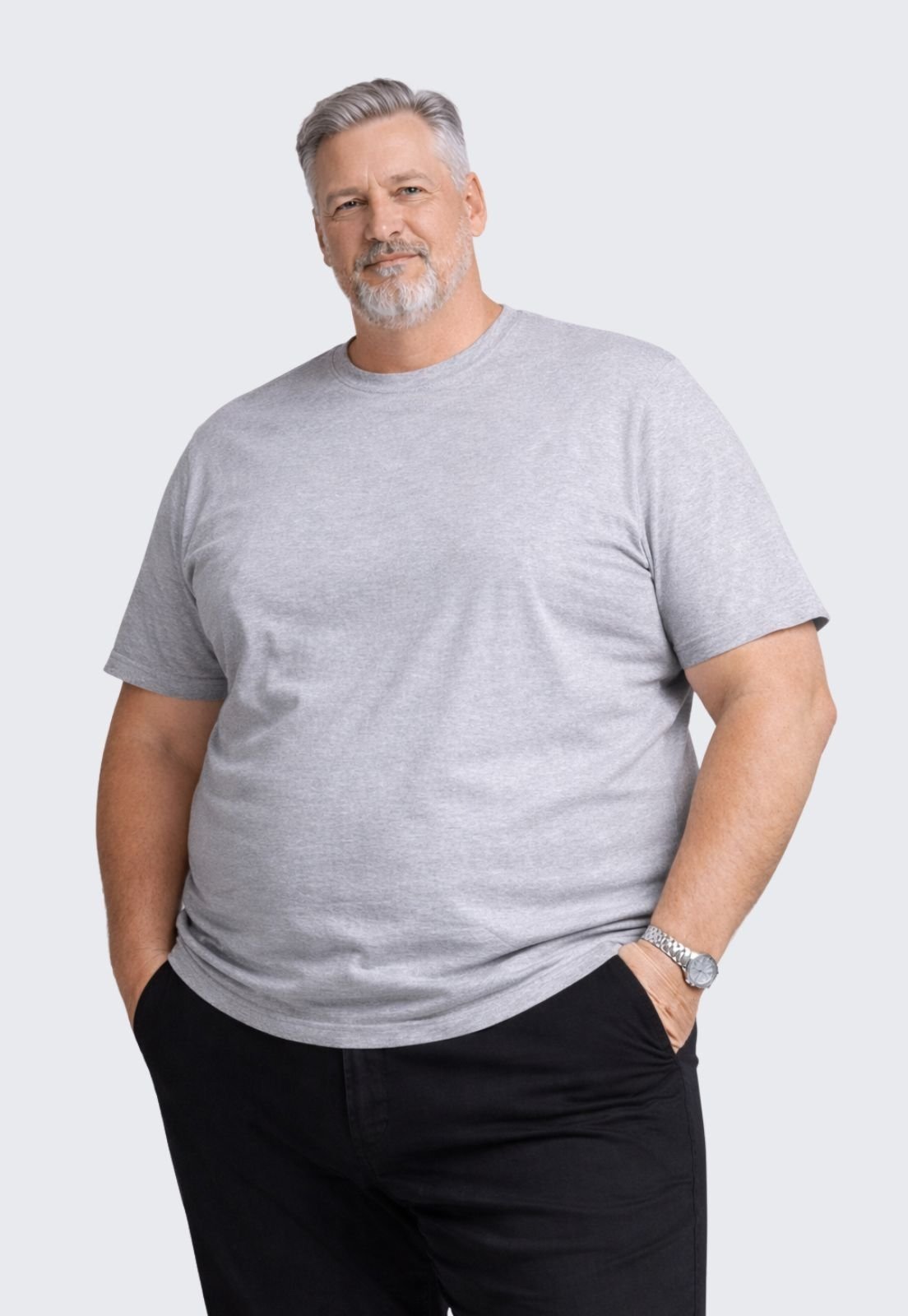 Camiseta Basica Masculina Plus Size Algodão Daze Modas Cinza