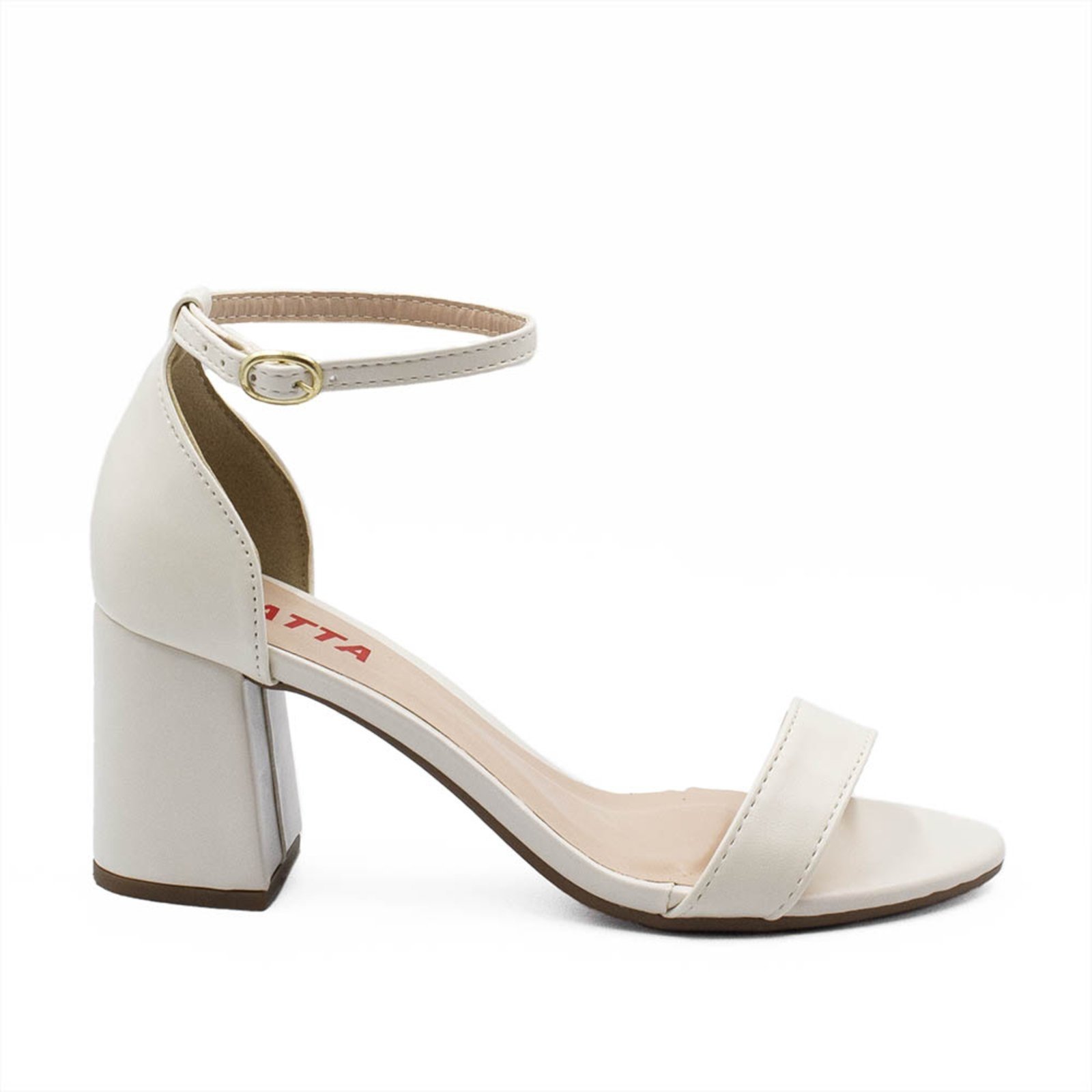 Sandália Zatta Salto Bloco Médio Suzana Off White