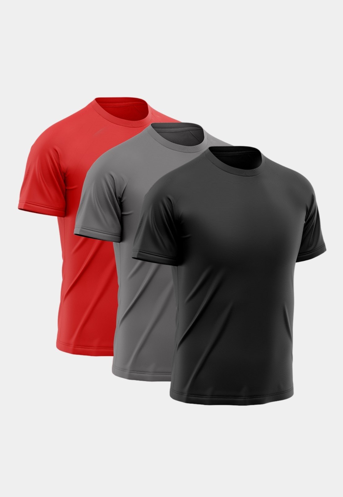 Kit 3 Camisetas Masculina Manga Curta Esporte Fitness Básica Premium Corrida Multicolorido