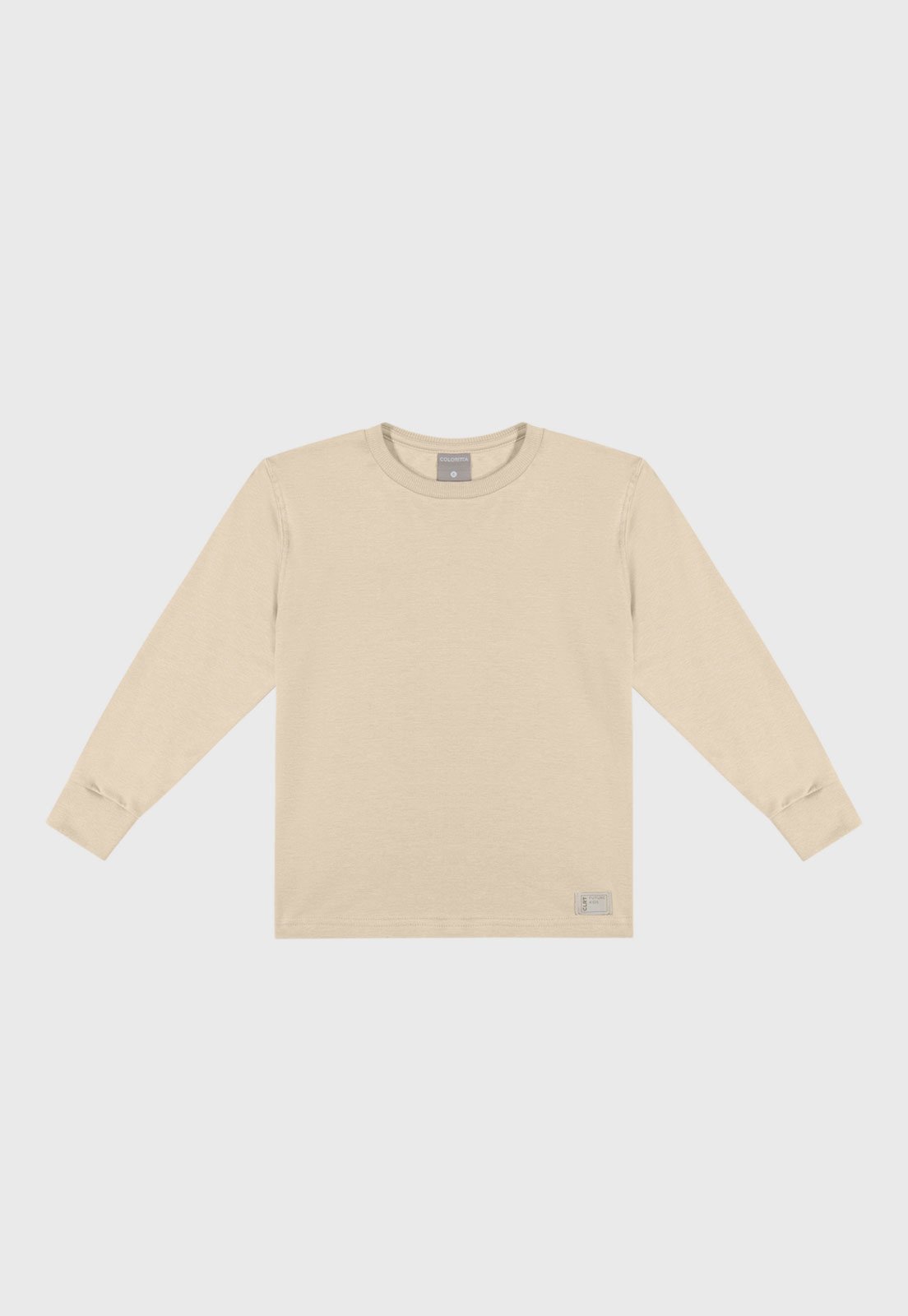 Infantil - Camiseta Coloritta Manga Longa Bege