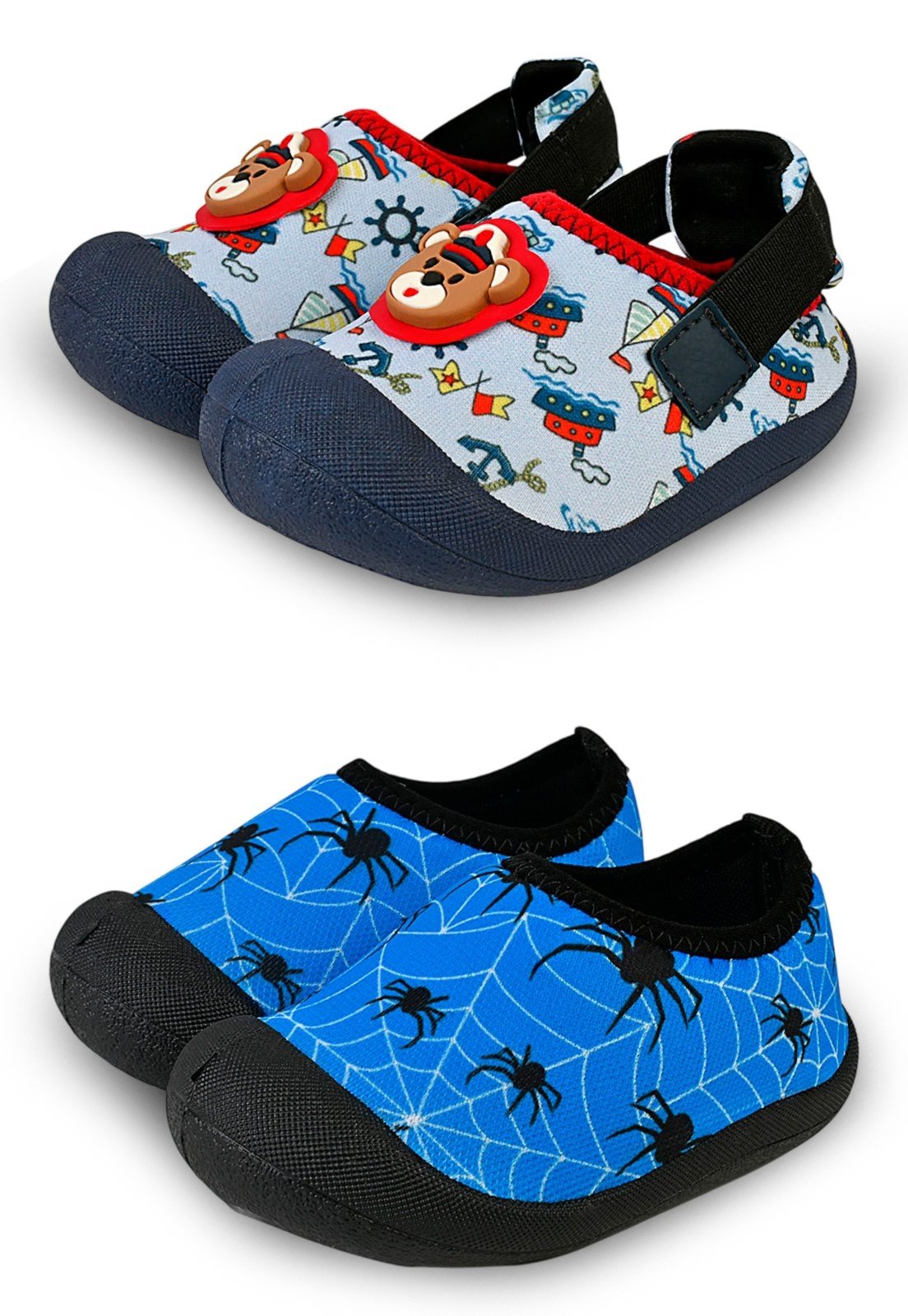 Vista 2 Infantil - 2 Pares Sapatinho Menino Kit Conforto Aranha Ursinho azul/azul marinho azul/azul marinho
