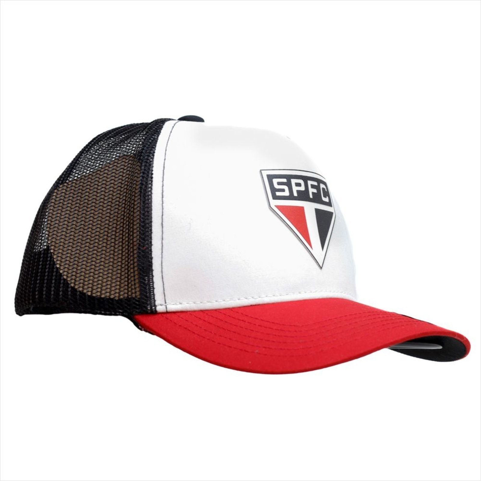 Vista 3 Boné São Paulo FC Trucker Supercap Oficial Supercap branco