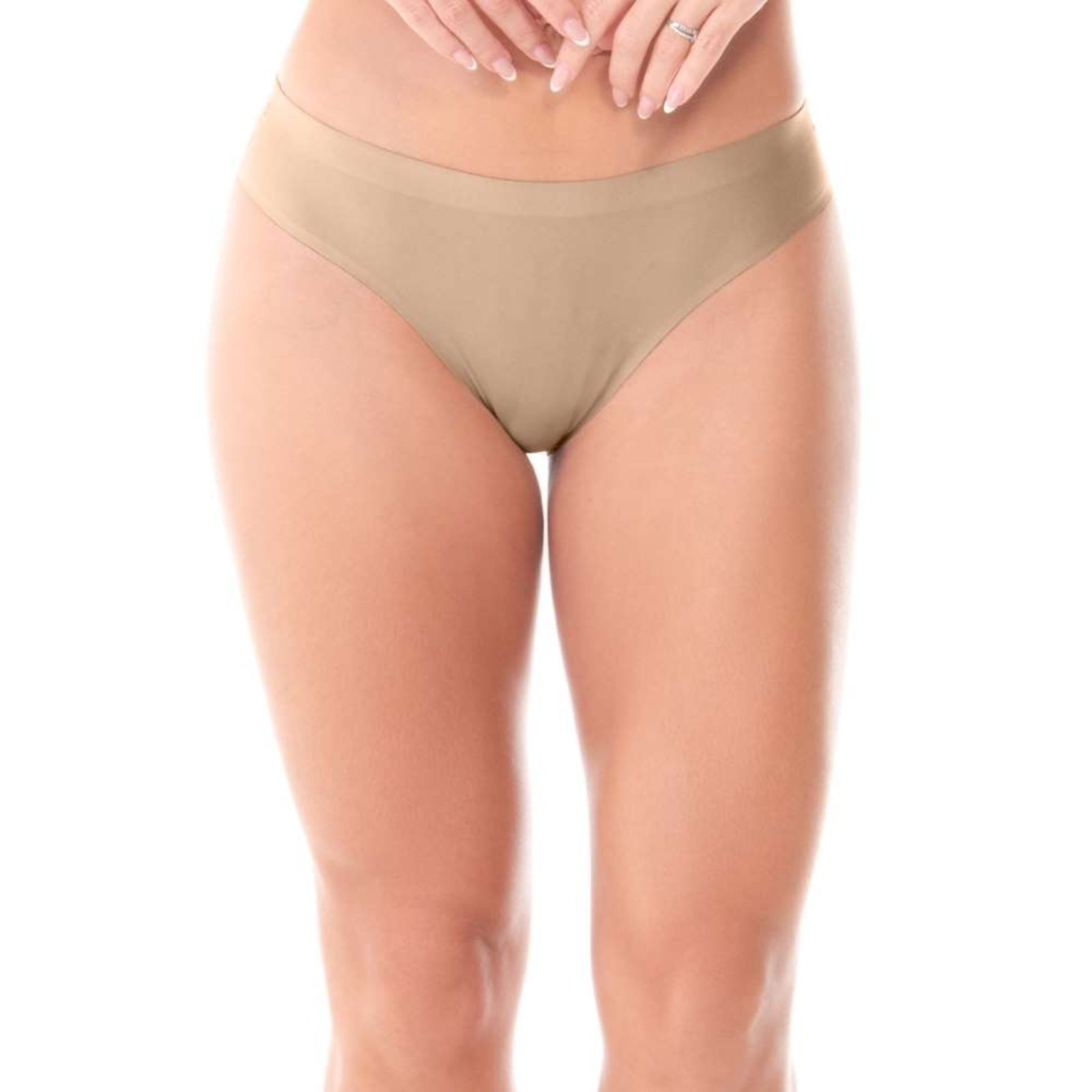 Calcinha Tanga Termofusionada Bege Zee Rucci