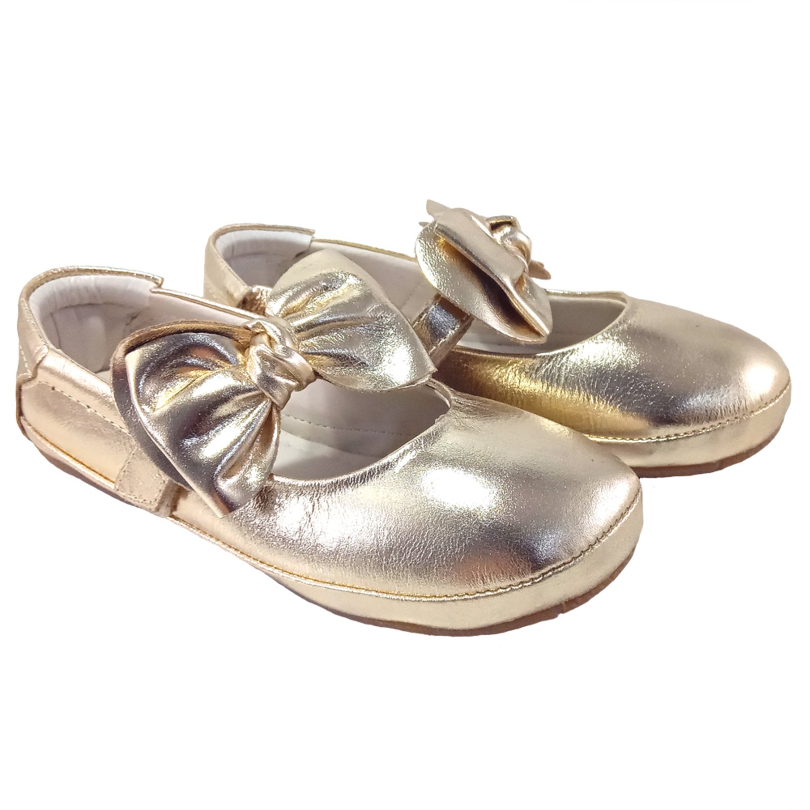 Infantil – Sapatilha o Menina com Laço Boneca Couro Legítimo Kimey