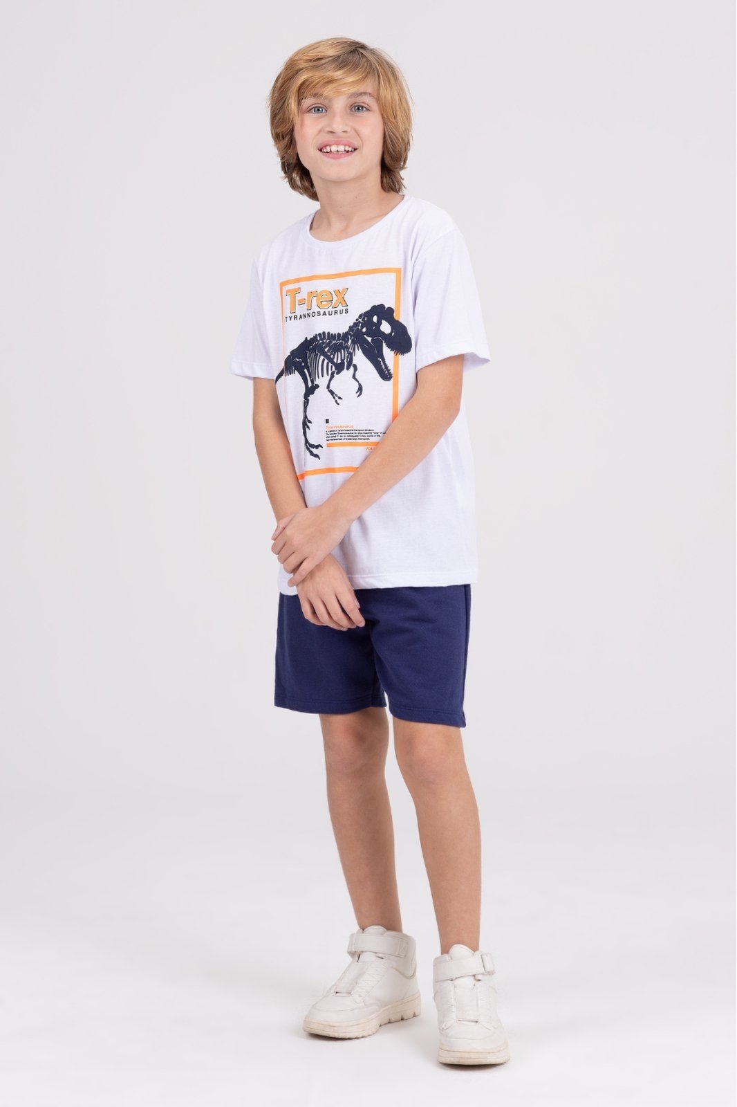 Vista 2 Infantil - Conjunto Ribana T-rex VIDA COSTEIRA branco VIDA COSTEIRA branco