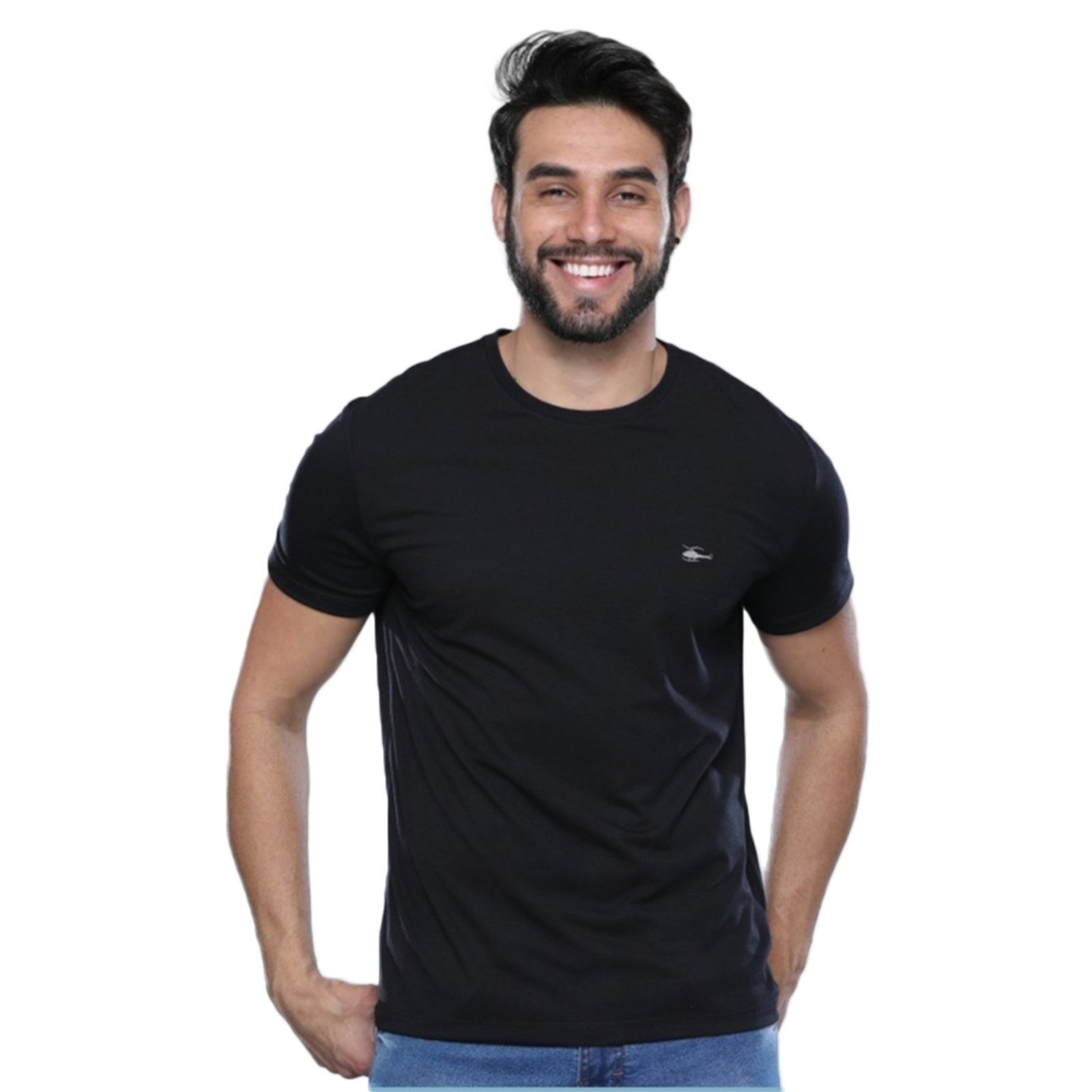 Camiseta Masculina Sallo Gola O Básica Premium Preto