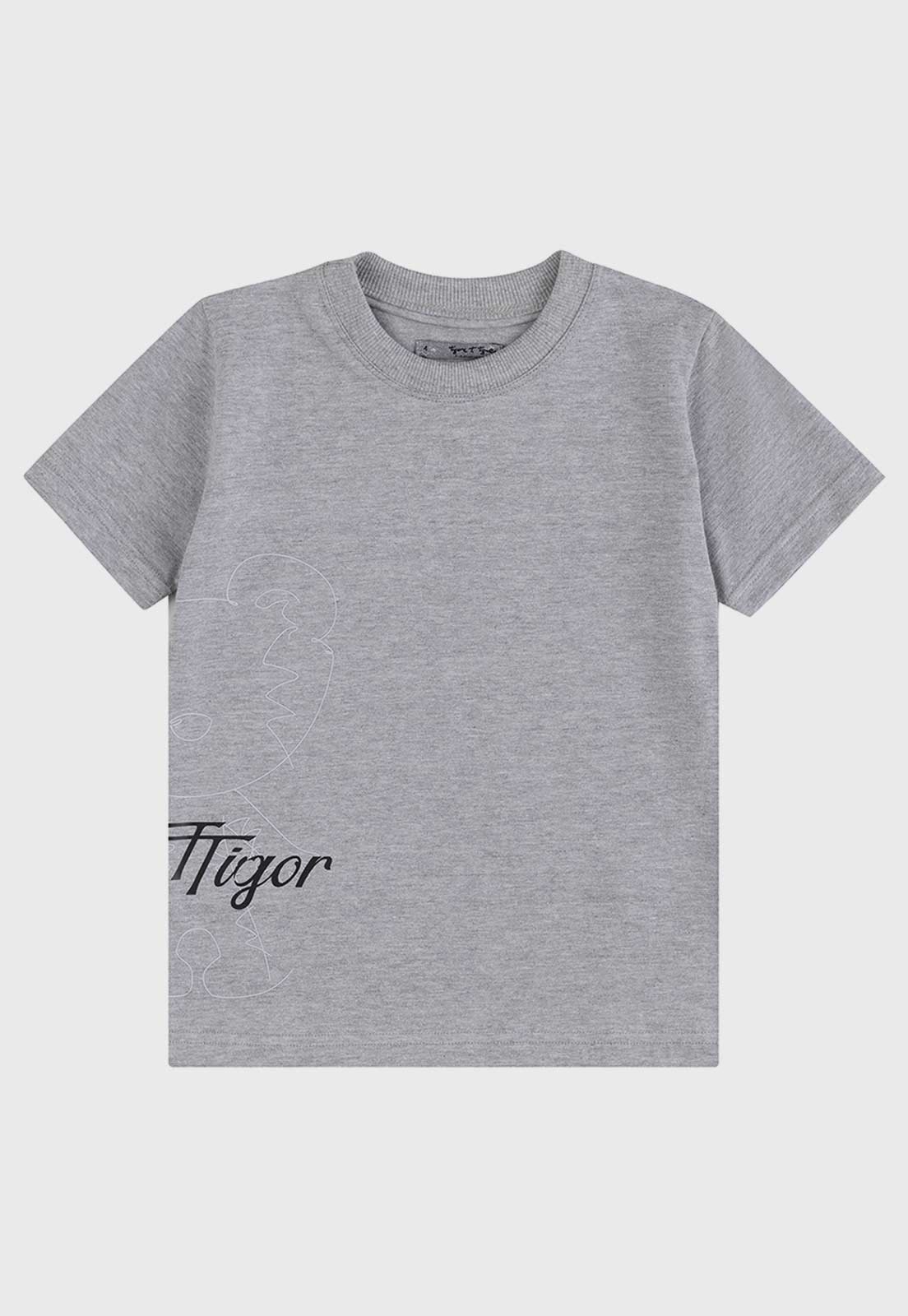 Camiseta Tigor T Tigre Estampa Cinza