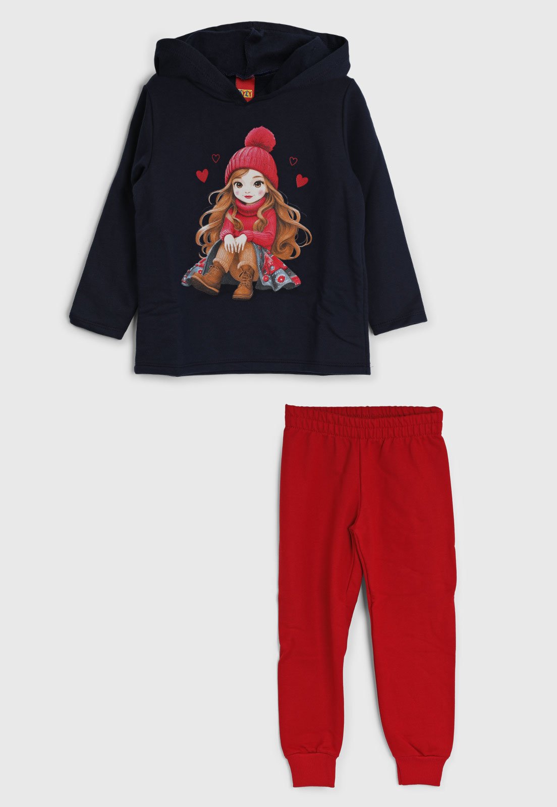 Infantil - Conjunto Kyly Moletom Capuz Azul Marinho