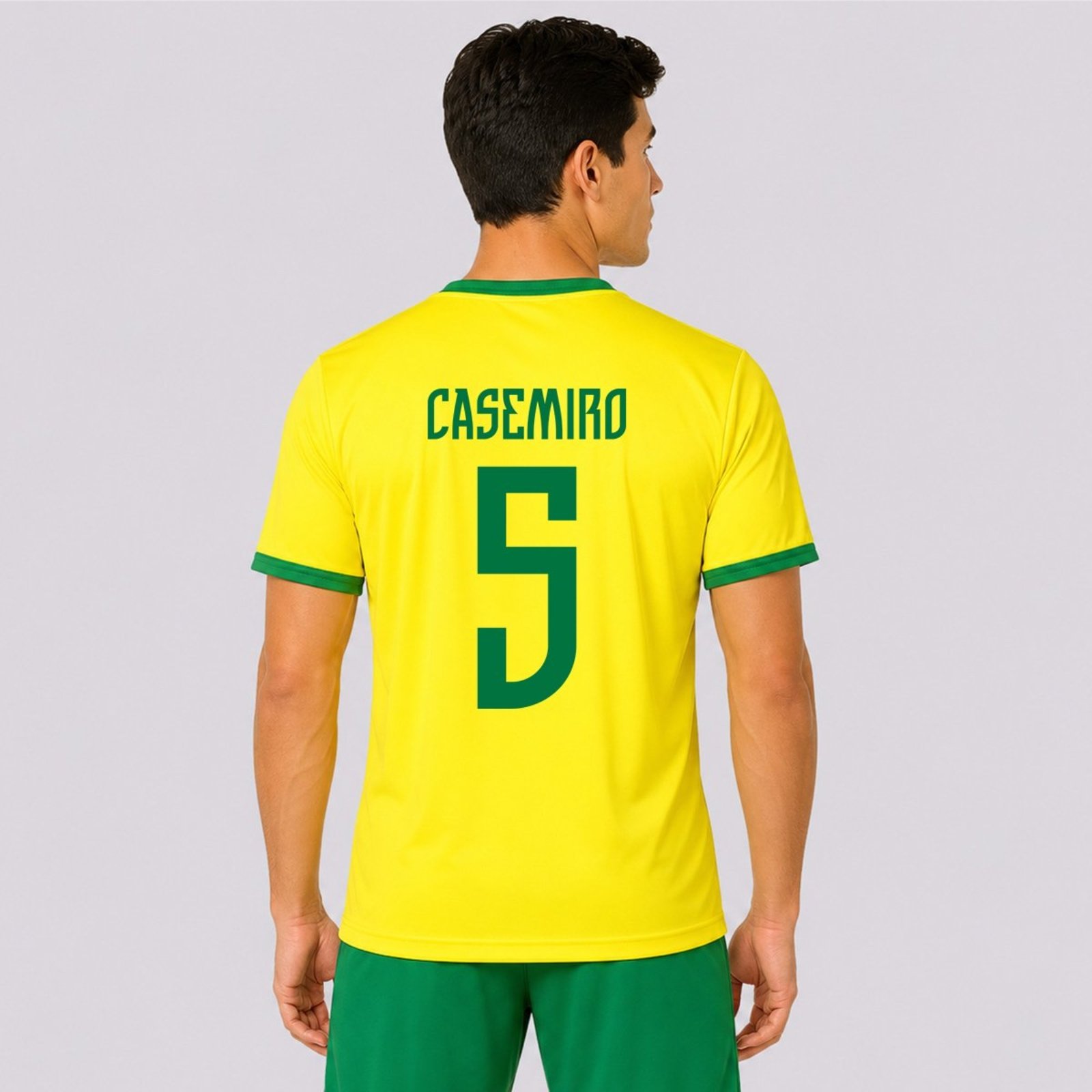 Camisa Placar Brasil Brasão Amarela 5 Casemiro