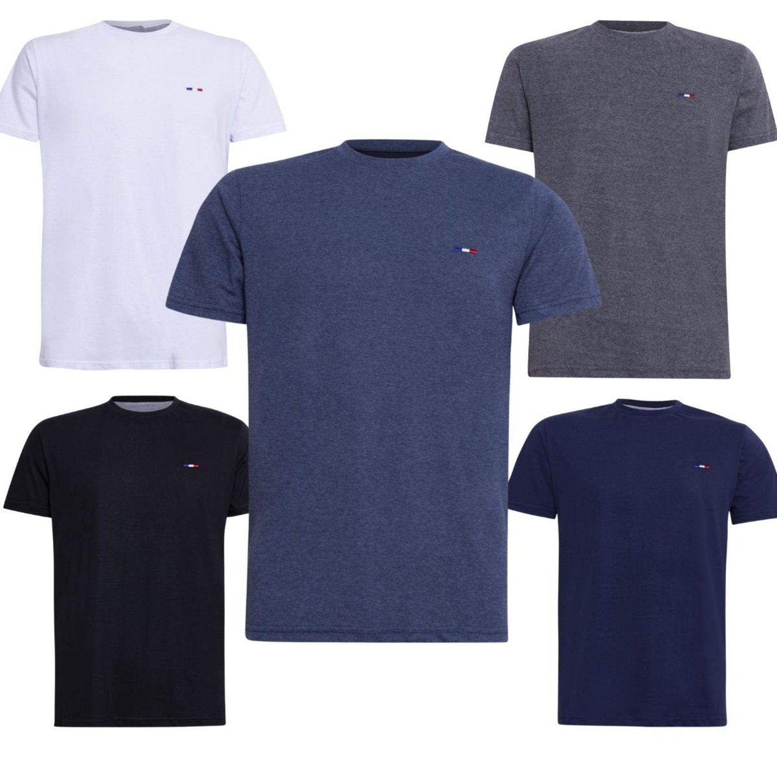 Kit 5 Camisetas Masculinas Industrie no Estilo Tommy Básica Algodão Premium Preto