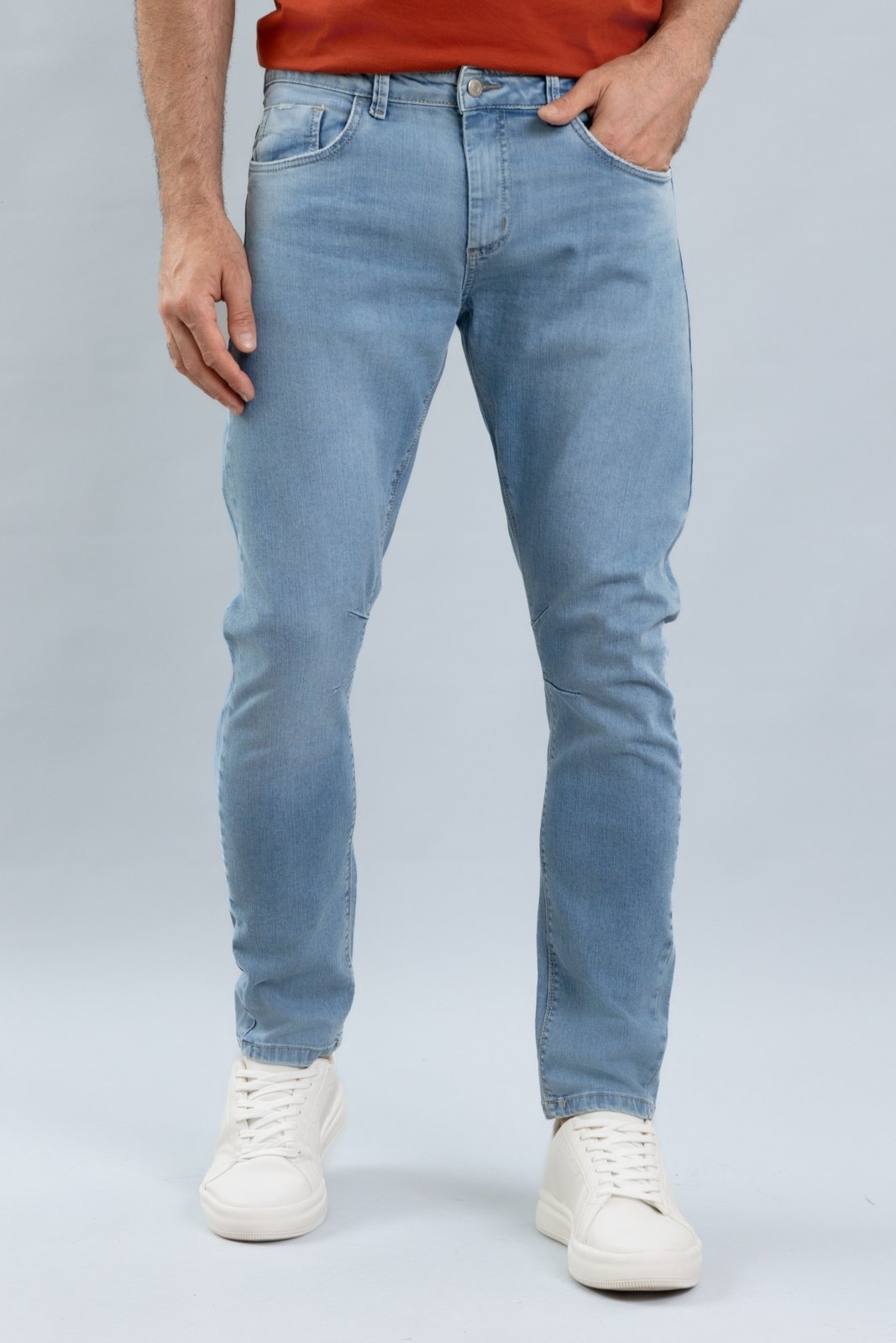 Calça Jeans Slim Arqueada Masculina Lavagem Azul Clara Dialogo jeans