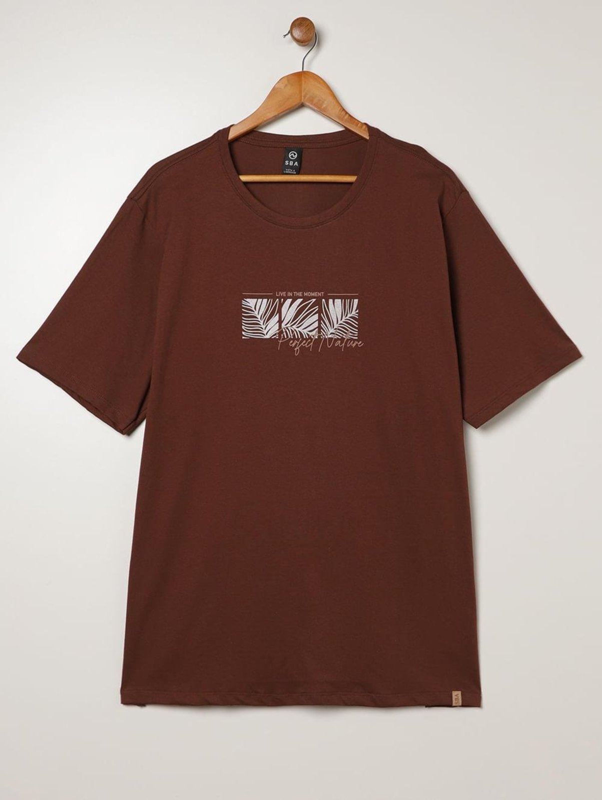 Camiseta Manga Curta Plus Size Masculina MARROM