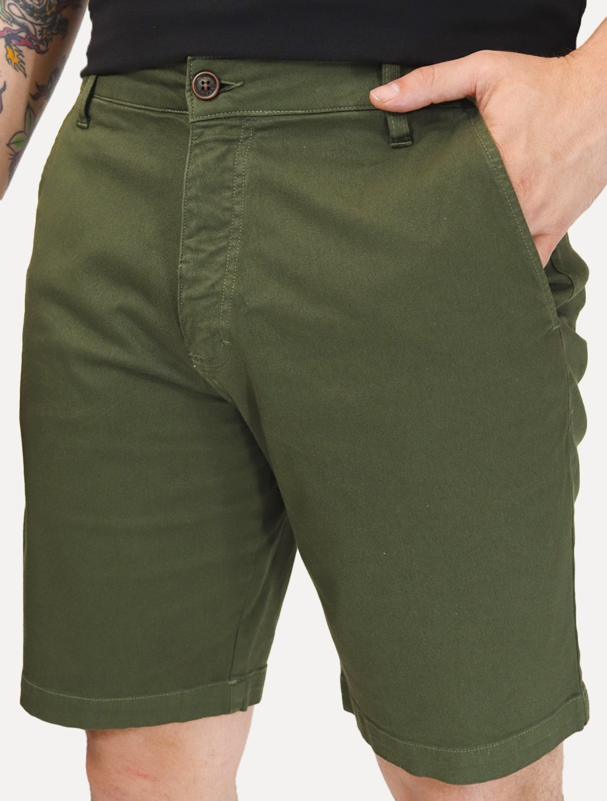 Bermuda Aramis Masculina Chino Cotton Sarja Verde Militar