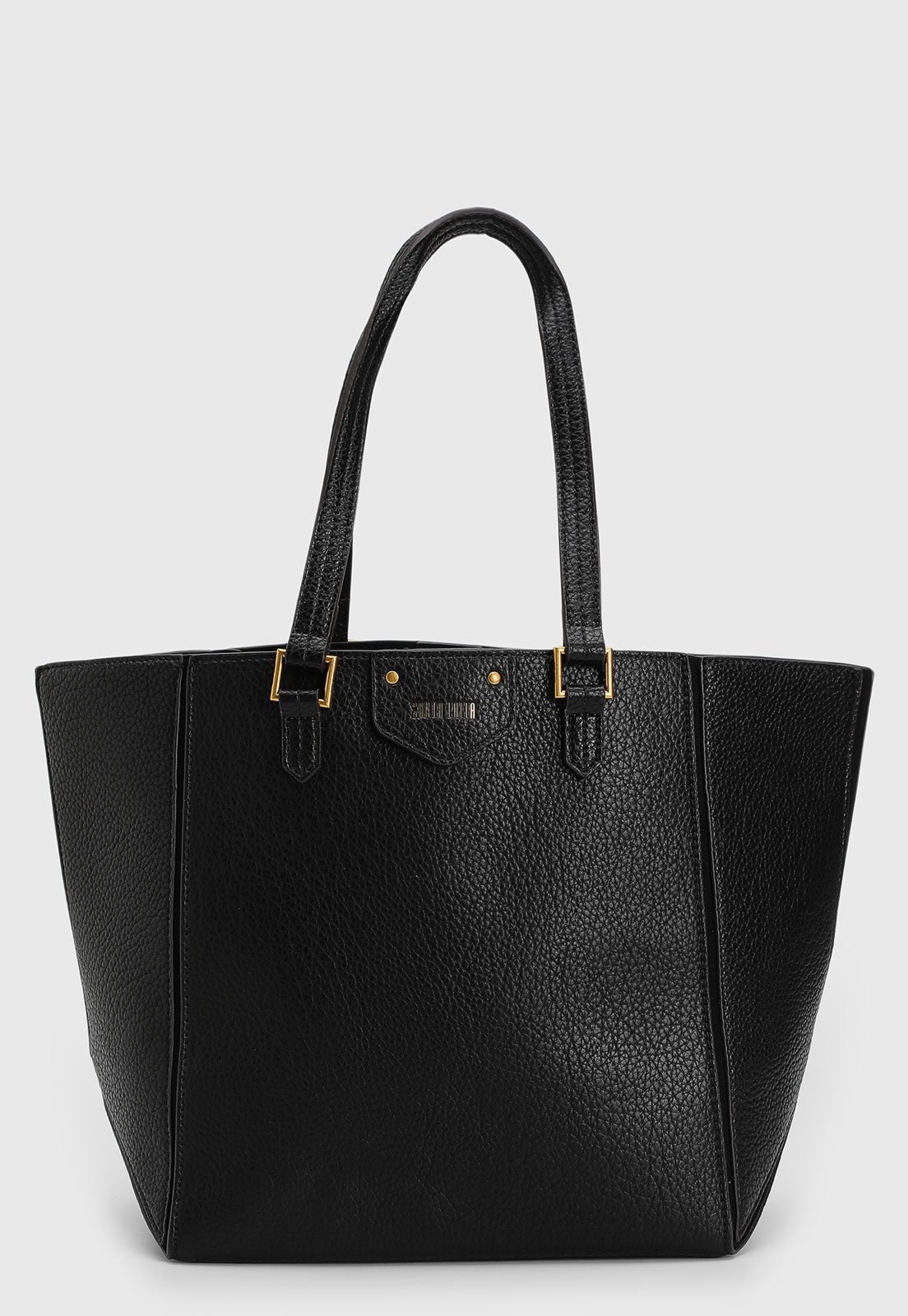Bolsa Feminina Santa Lolla Grande Detalhes Metal Preta
