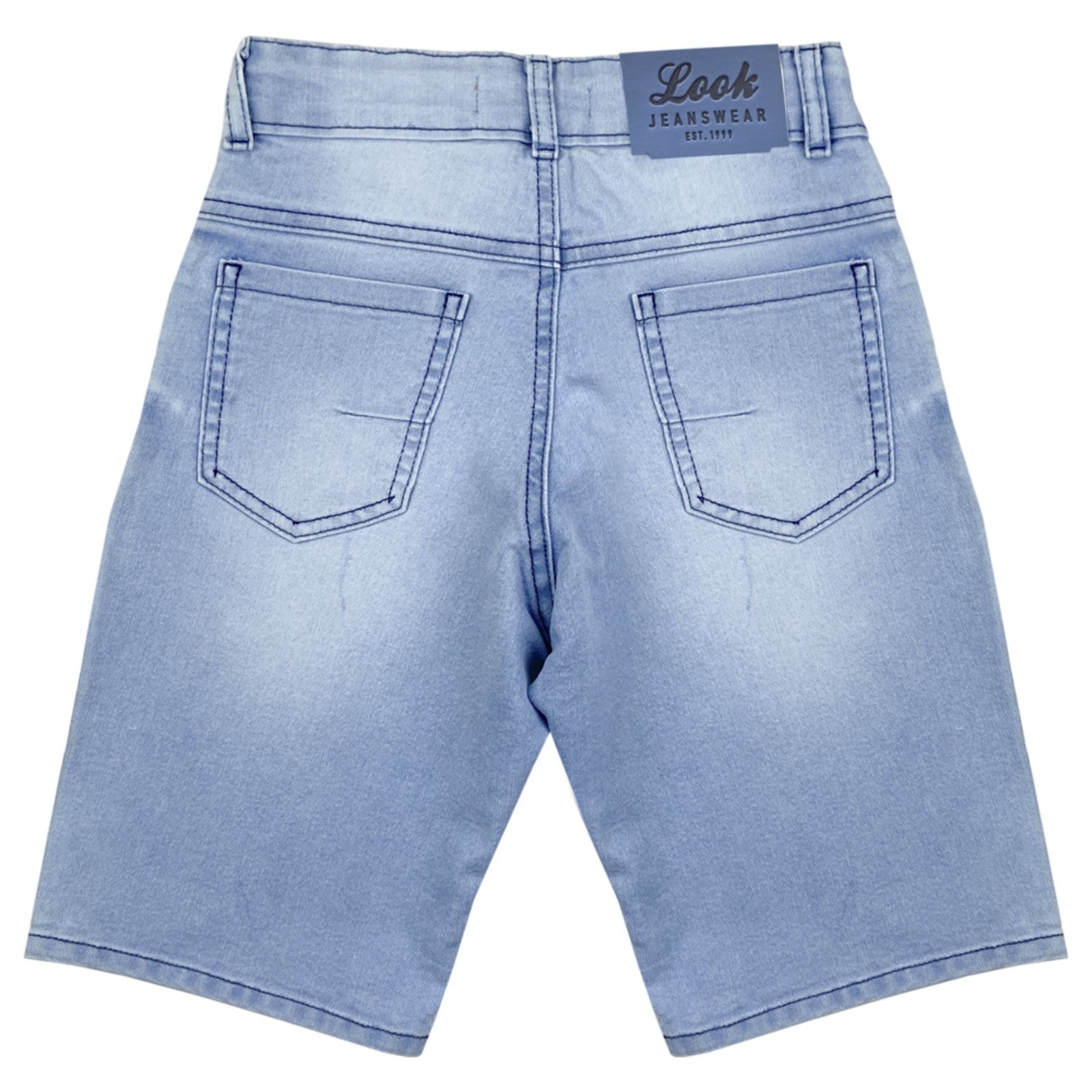 Vista 3 Infantil - Bermuda Juvenil Look Jeans Clear Jeans azul clear Look Jeans azul clear