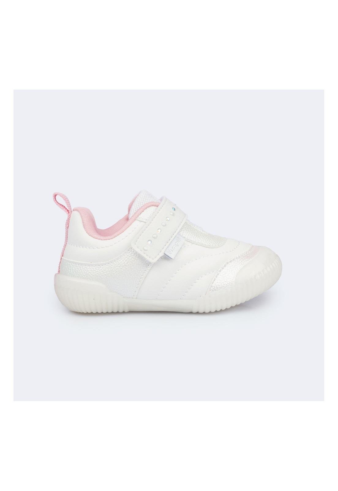 Infantil - Tênis Pampili Yuyu com Brilho Irisé Branco 17 Branco
