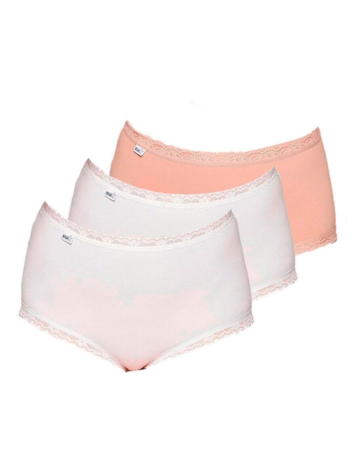 Kit com 3 Calcinhas Alta Star Max Triumph 24649 Branco