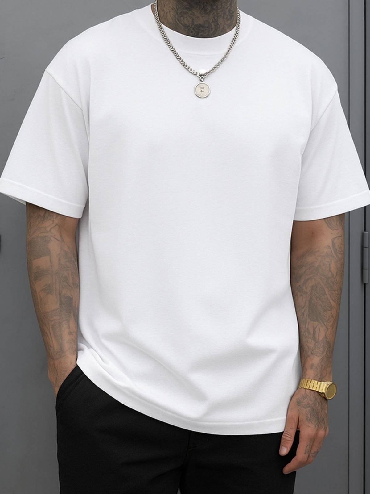 Camiseta Oversized Masculina Safira Moda Algodão Branco