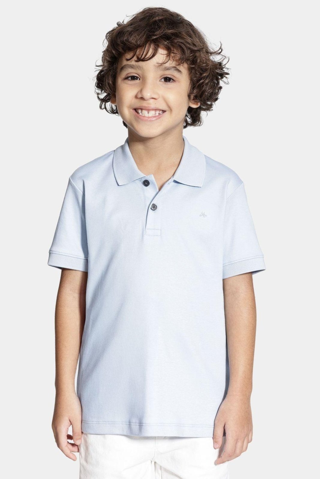 Infantil - Polo Aramis Pima Interlock Azul Claro
