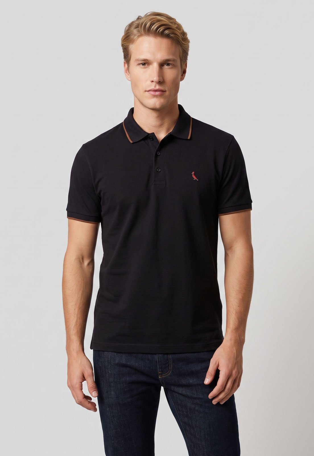Camisa Polo Masculina Reserva Friso Preta