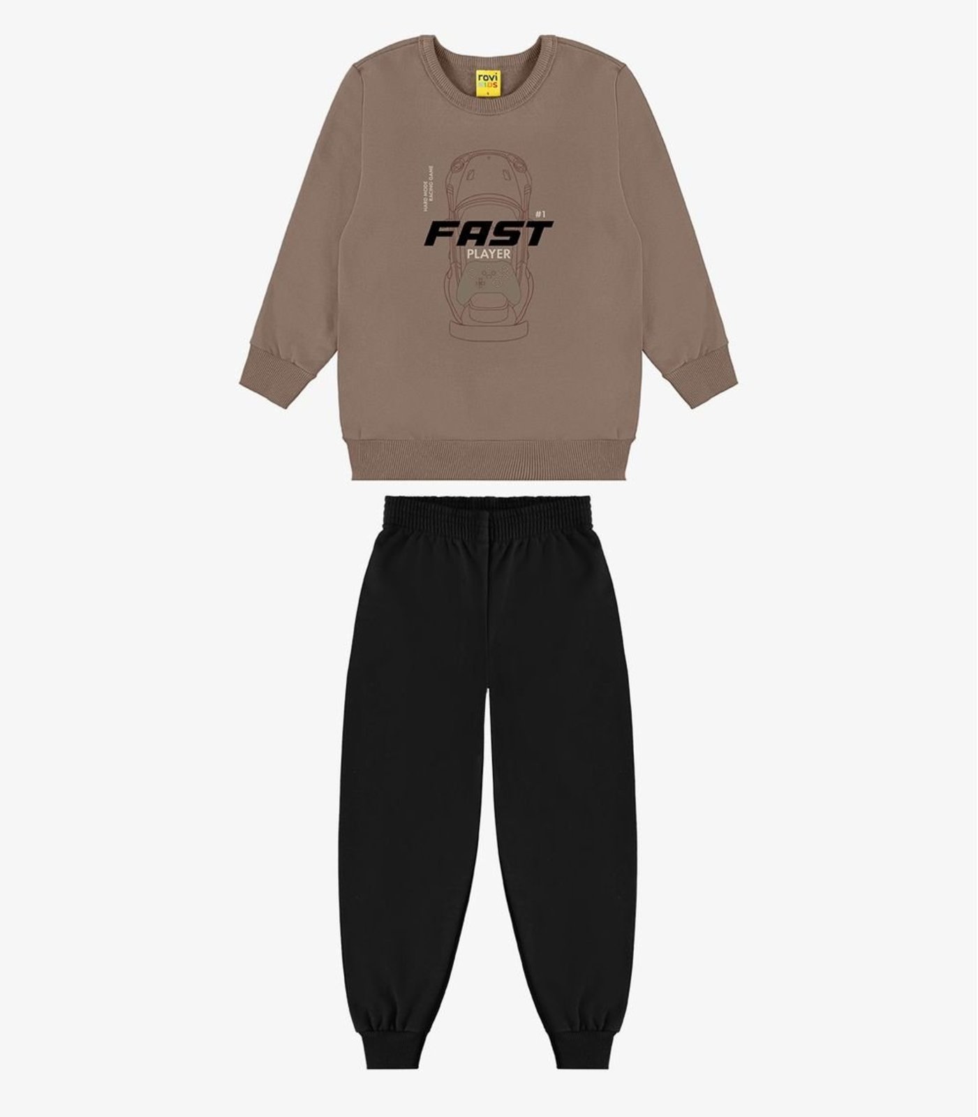 Infantil - Kit Conjunto Blusão Com Calça Rovi Marrom