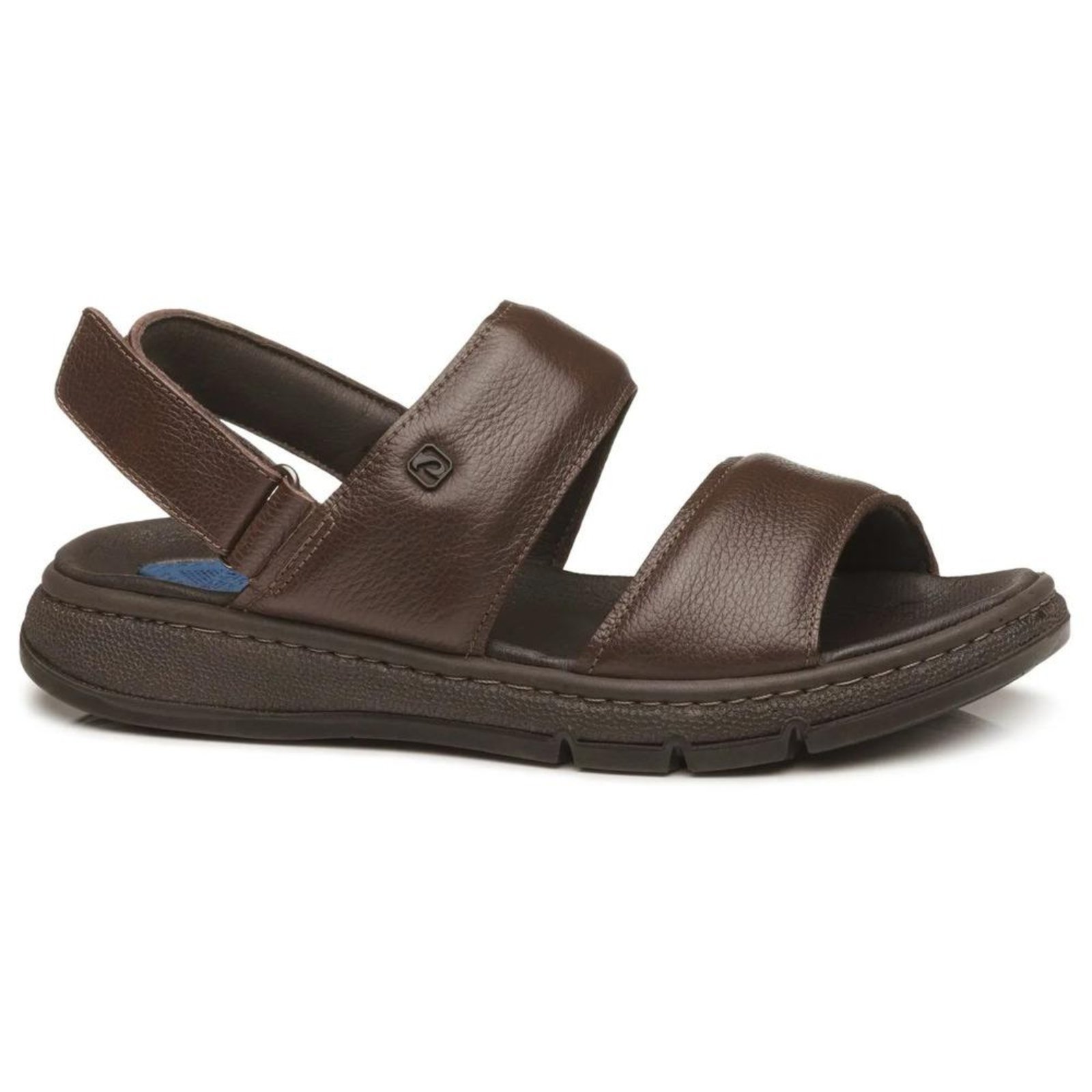 Sandália Pegada Couro Masculina Marrom