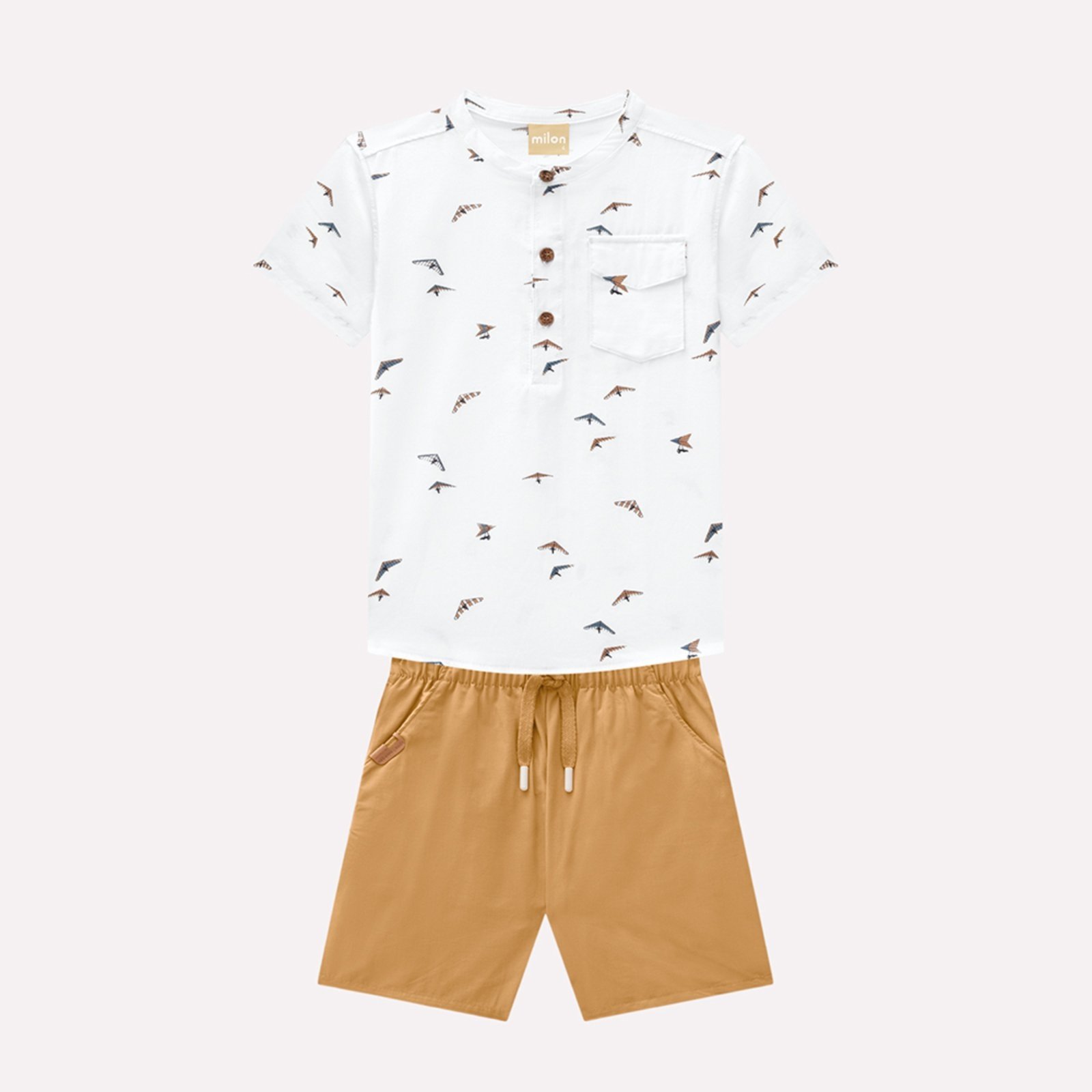 Vista 3 Infantil - Conjunto Menino Parapentes Milon branco Milon branco