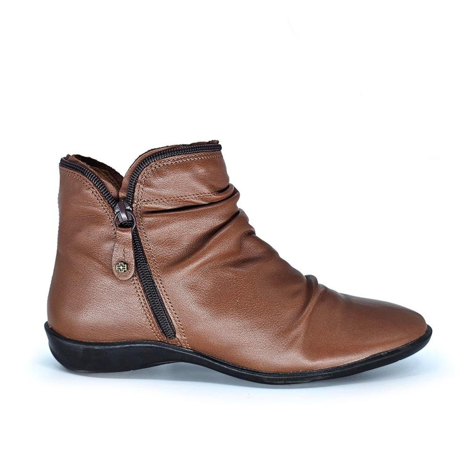 Bota Feminina ANG811E Couro Mogno Incolor