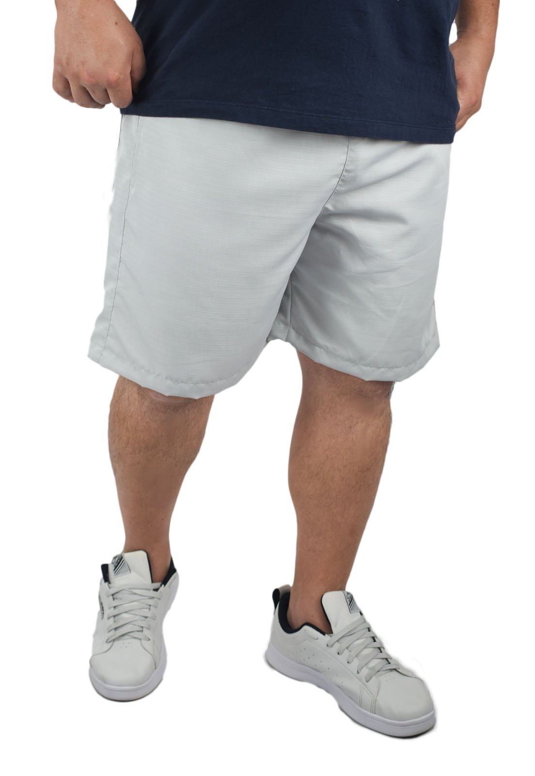 Short Tactel Reforçado Plus Size Praia Academia Butu Biru Cinza Claro