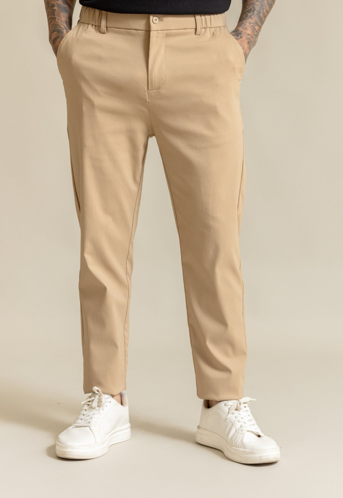 Calça Alfaiataria Masculina Social Slim Color Dialogo Caqui