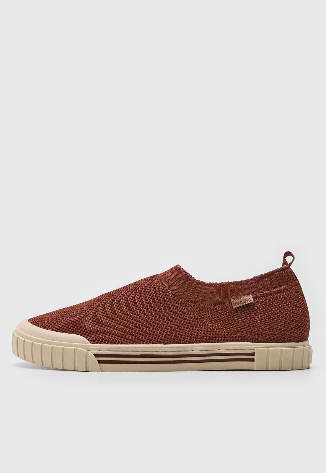 Tênis Slip On Anacapri Textil Marrom