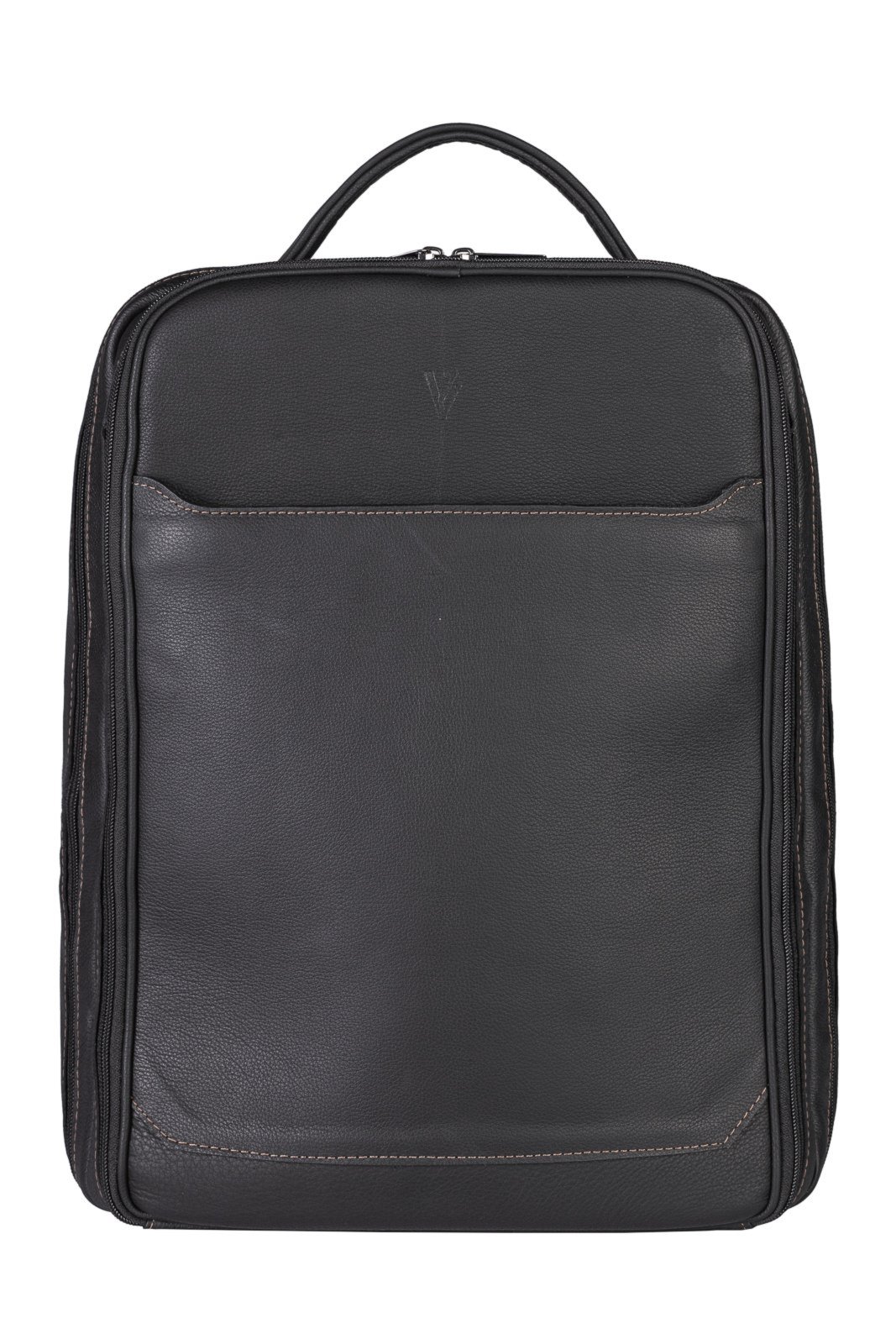 Mochila mala masculina em couro floater grande para notebook Gabriel - Preto