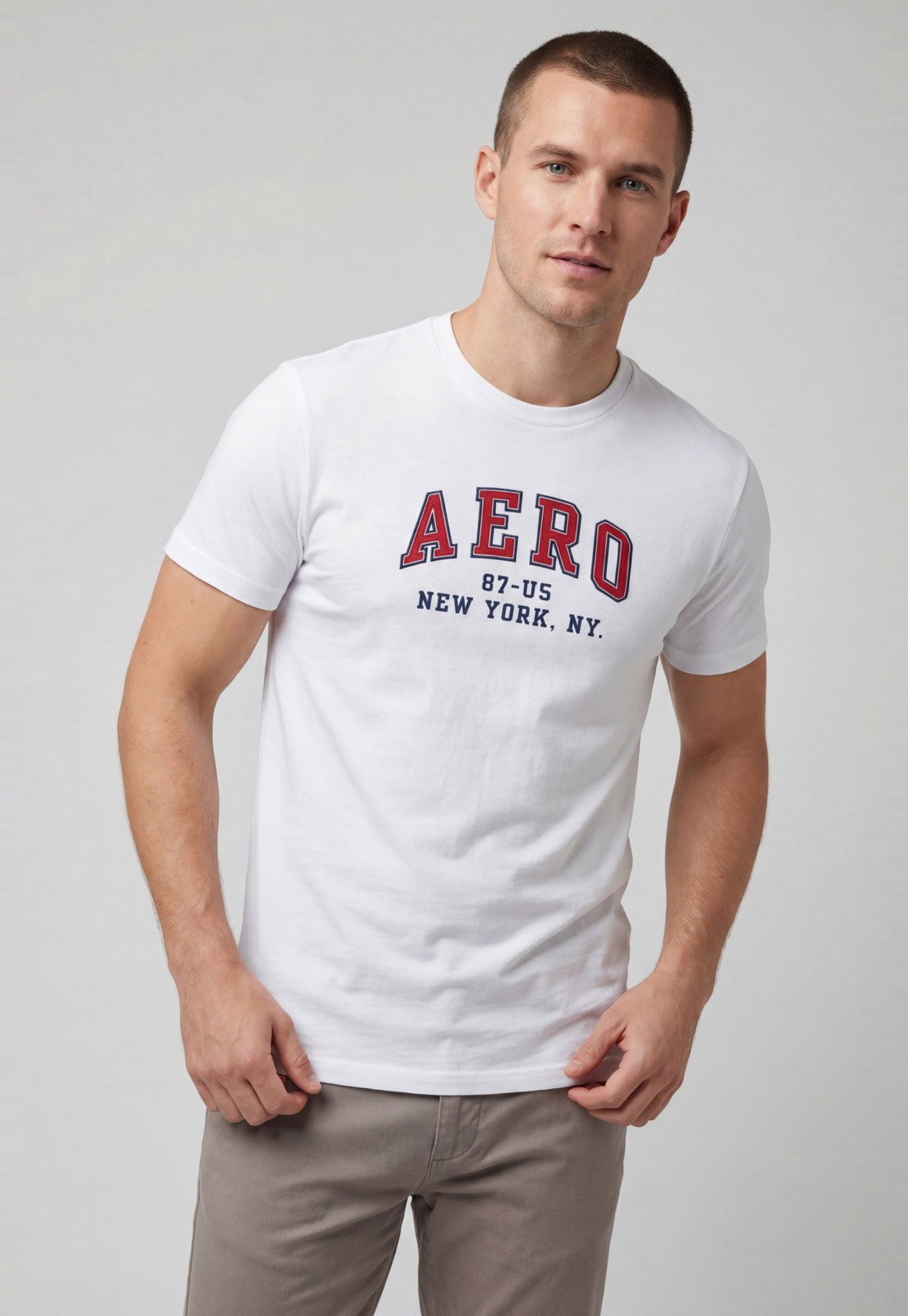 Camiseta Masculina Aeropostale Estampa Logo Branca
