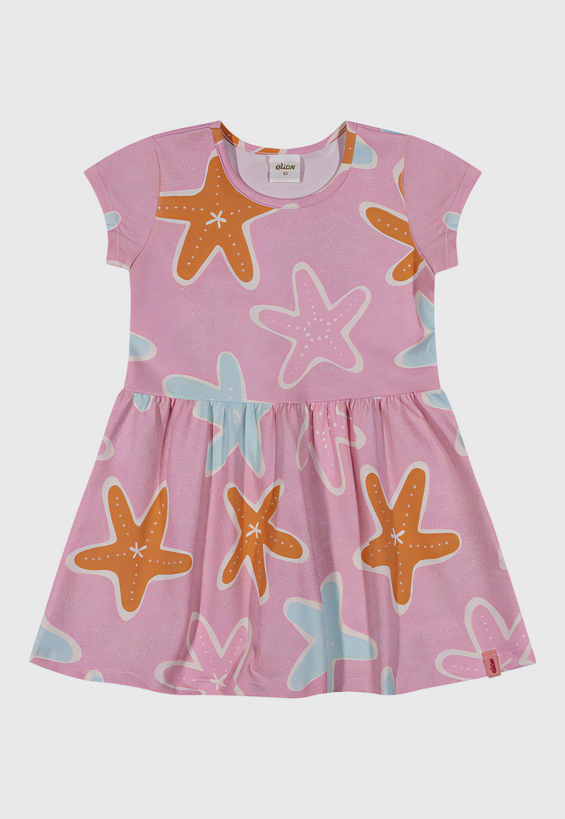 Infantil – Vestido Elian Estrelas do Mar Rosa