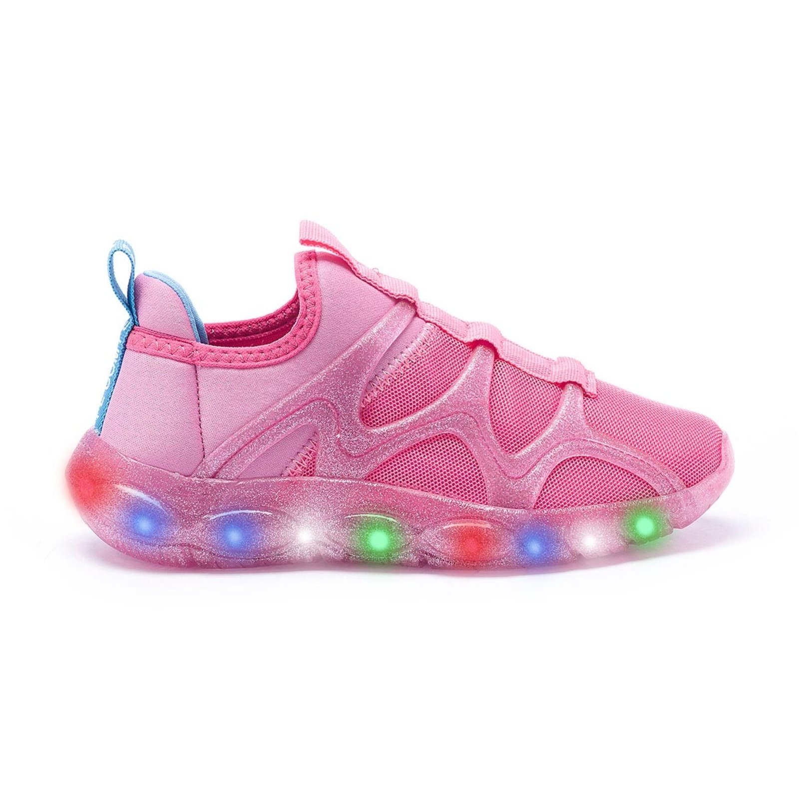 Infantil – Tênis Feminino Pé com Pé Bubble Led com Luzinha Led Menina Rosa