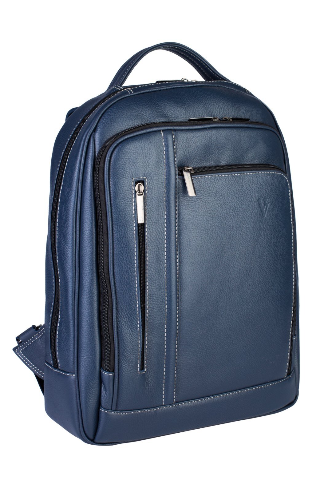 Vista 3 Mochila Vira Vento De Couro Executiva Connect caramelo caramelo