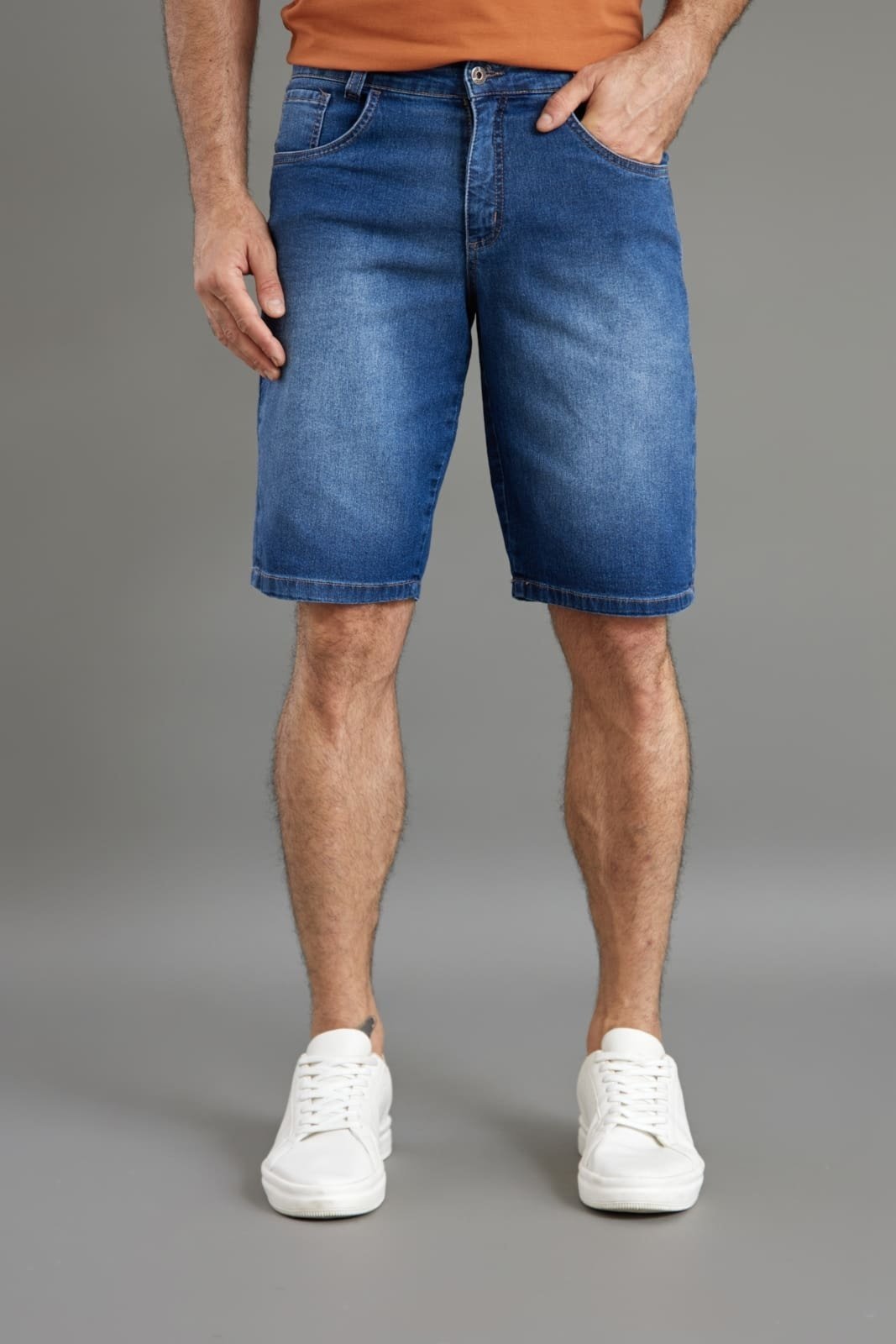 Bermuda Jeans Slim Five Pockets Confortável e Estilosa Azul