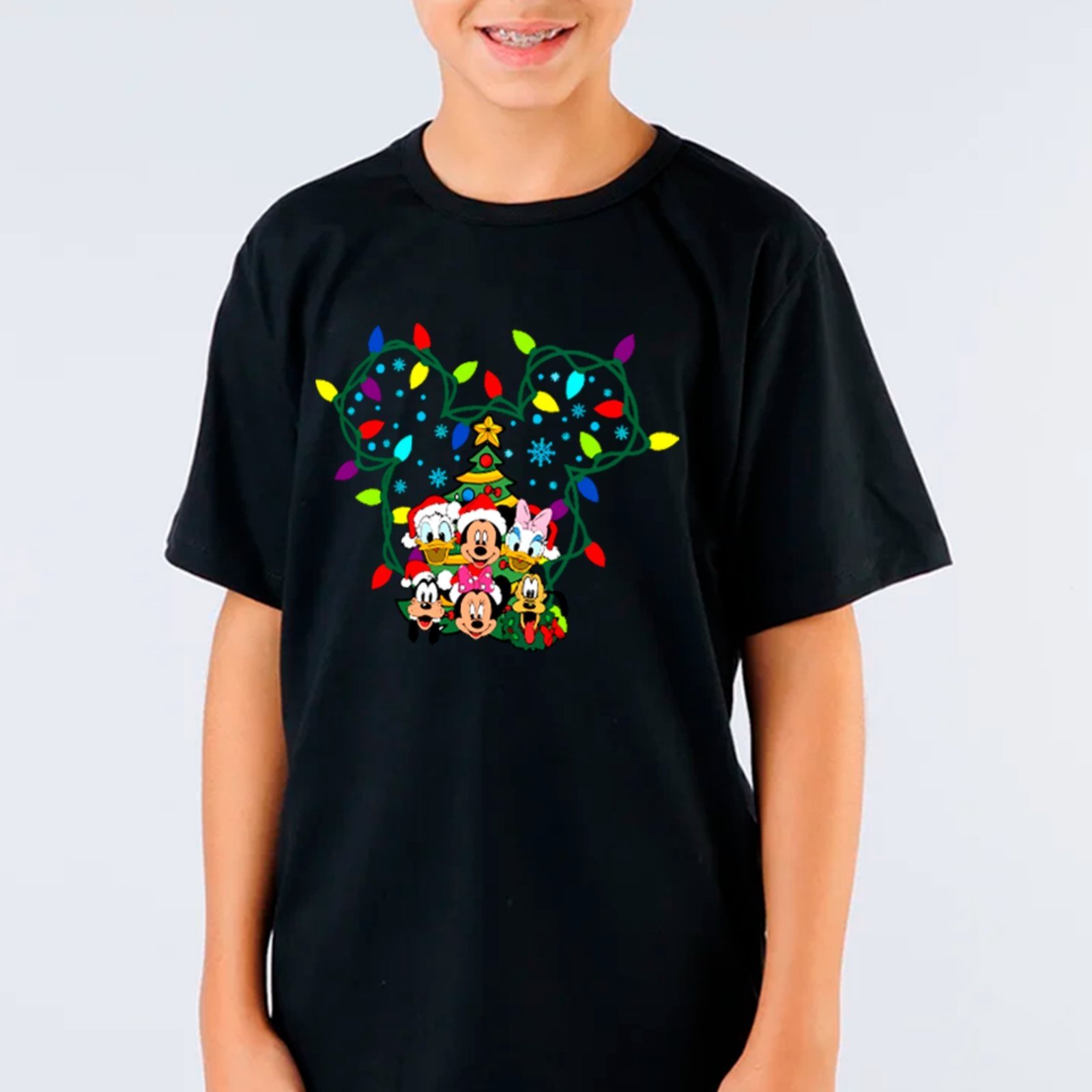 Vista 2 Infantil - Camiseta Ousy Natal Turma Encantada Mickey branco ousy branco