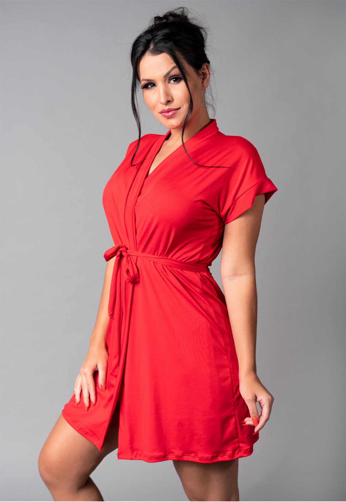 Robe Romantic MVB Modas Roupão Feminino Noiva Sexy Vermelho