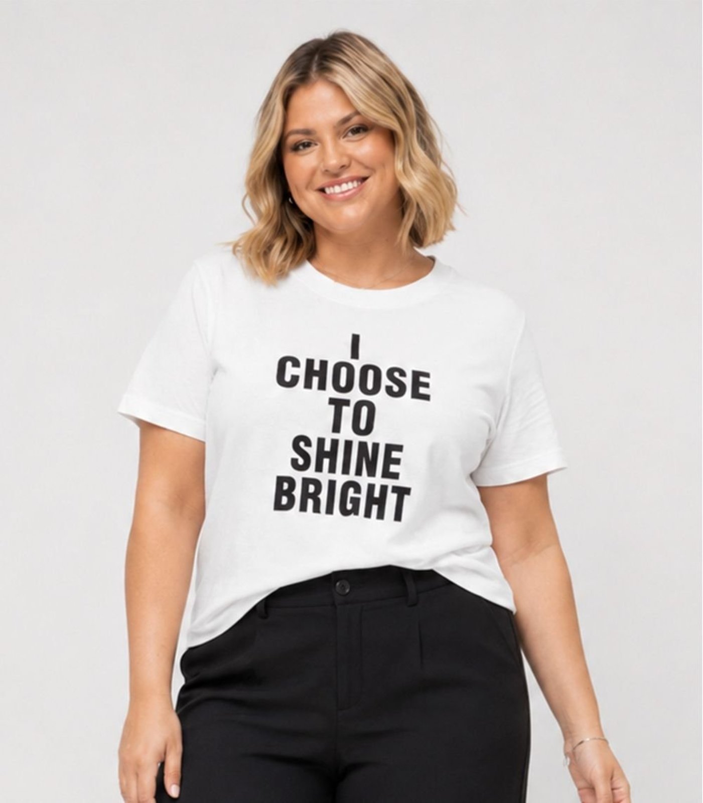 Camisa Feminina Estampa Termocolante Infinita Cor Bege