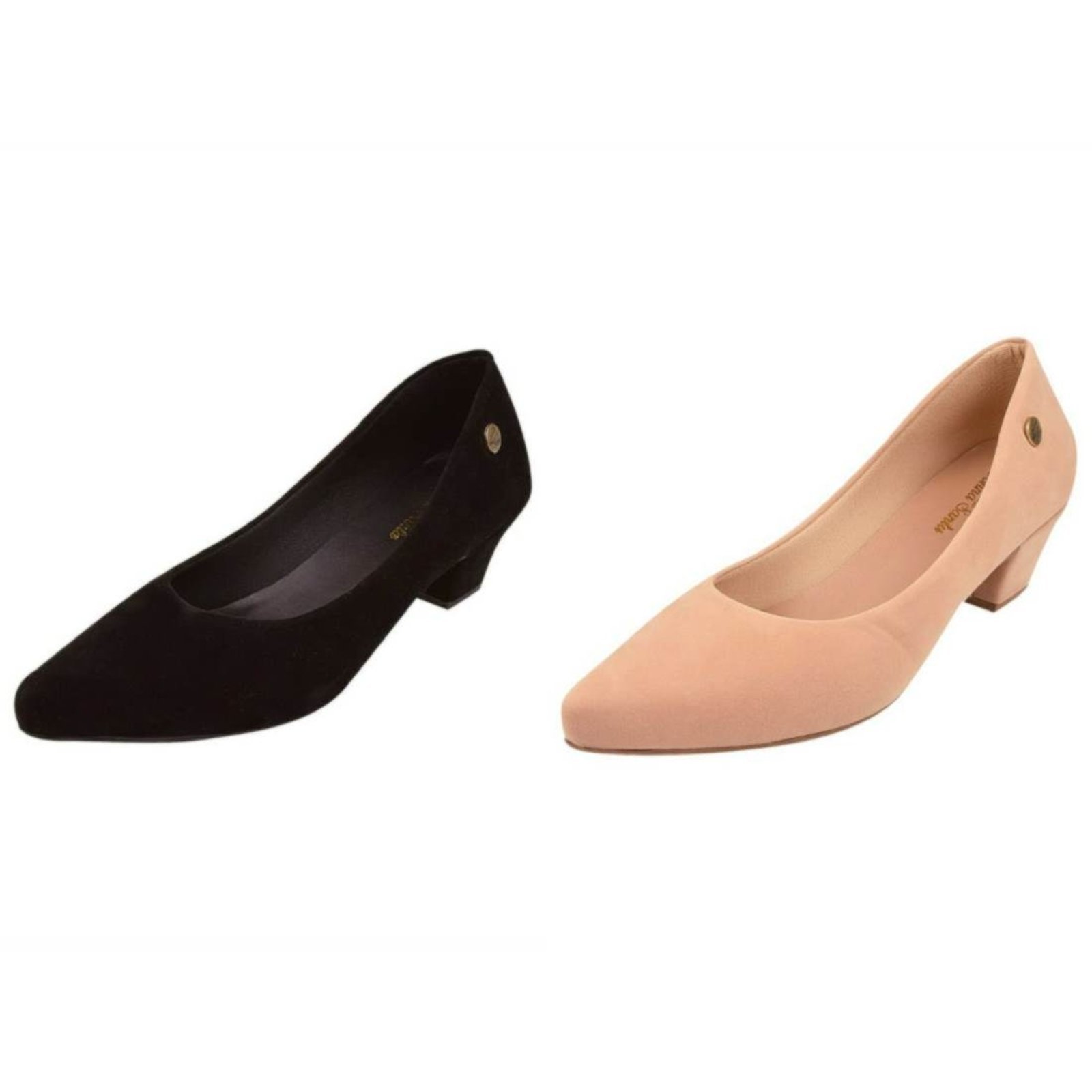 Kit 02 Pares Scarpin Donna Santa Bico Fino Tradicional Nobuck