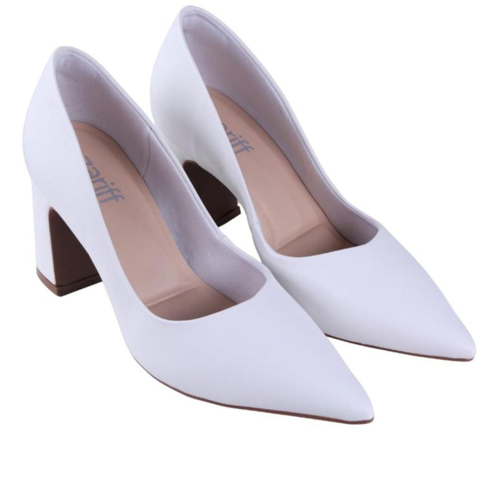Vista 3 Scarpin Feminino Zariff 7021-230 Branco incolor Zariff incolor