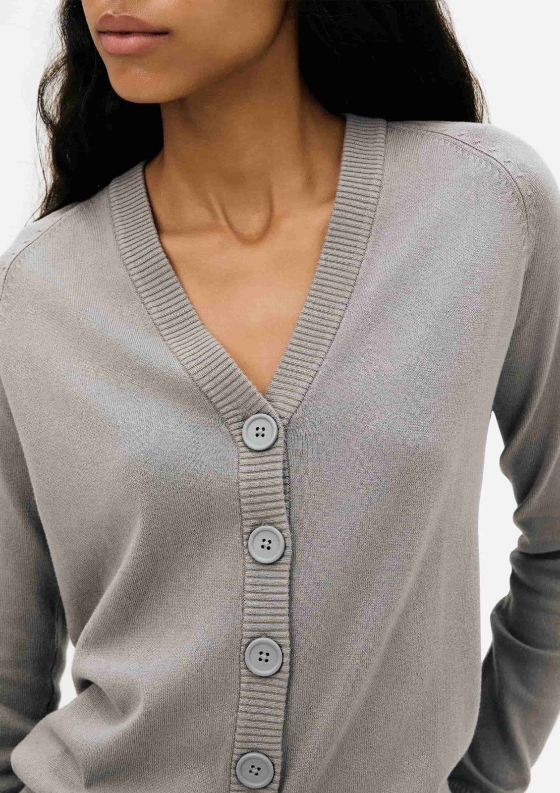 Vista 3 Cardigan Feminino Em Tricô rosê rosê