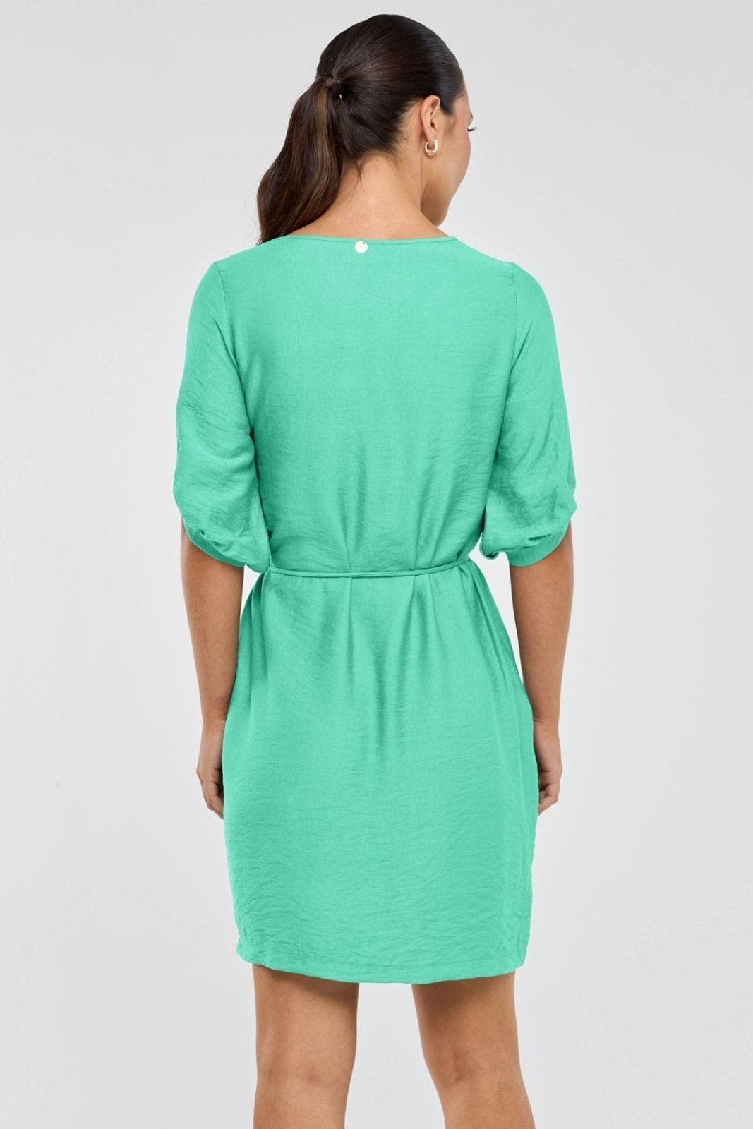 Vestido Curto PKS Viscose Com Cinto Verde