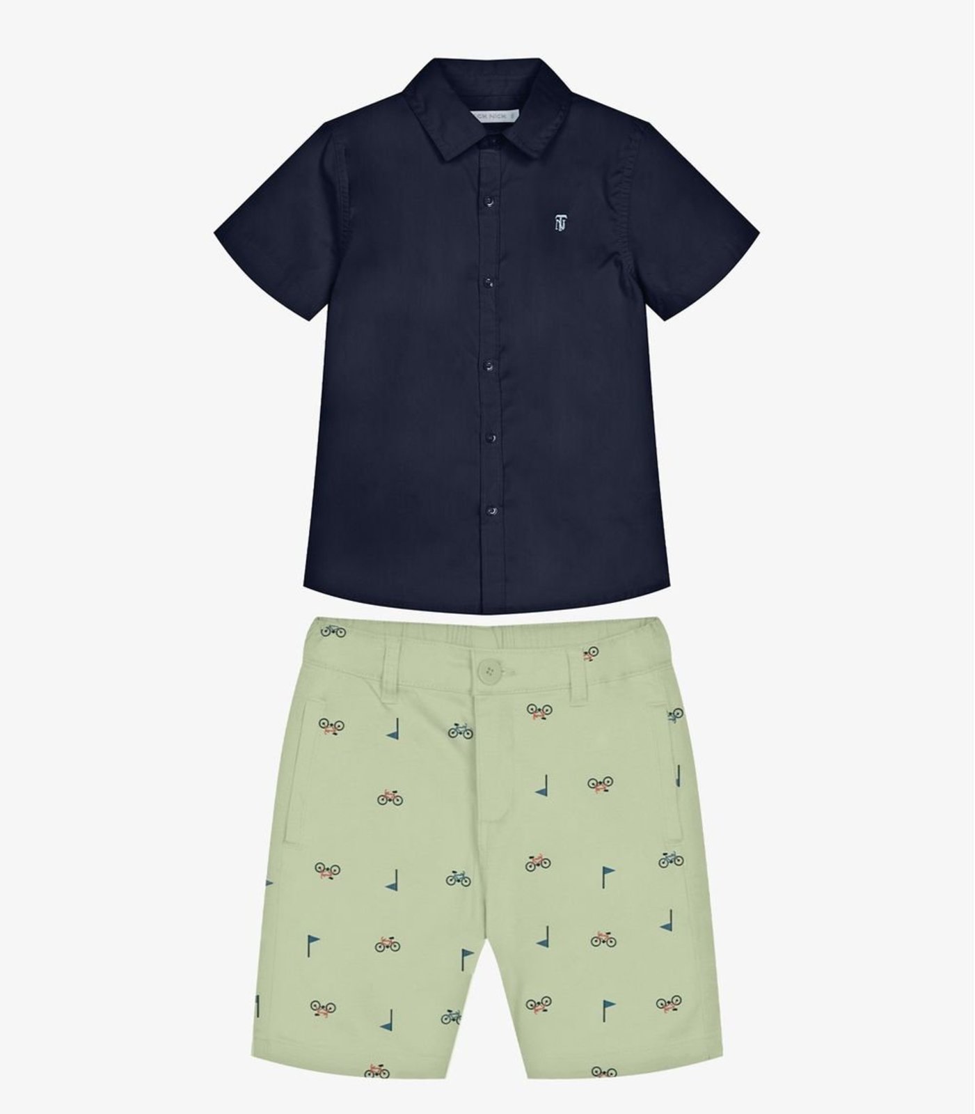Infantil - Conjunto Camisa Com Bermuda Trick Nick Azul
