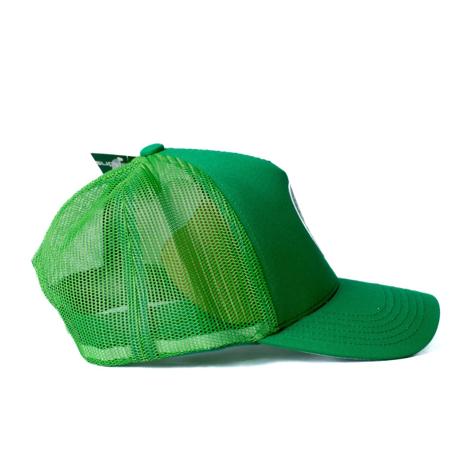 Vista 3 Boné Supercap Palmeiras Trucker Silk Frontal Supercap verde